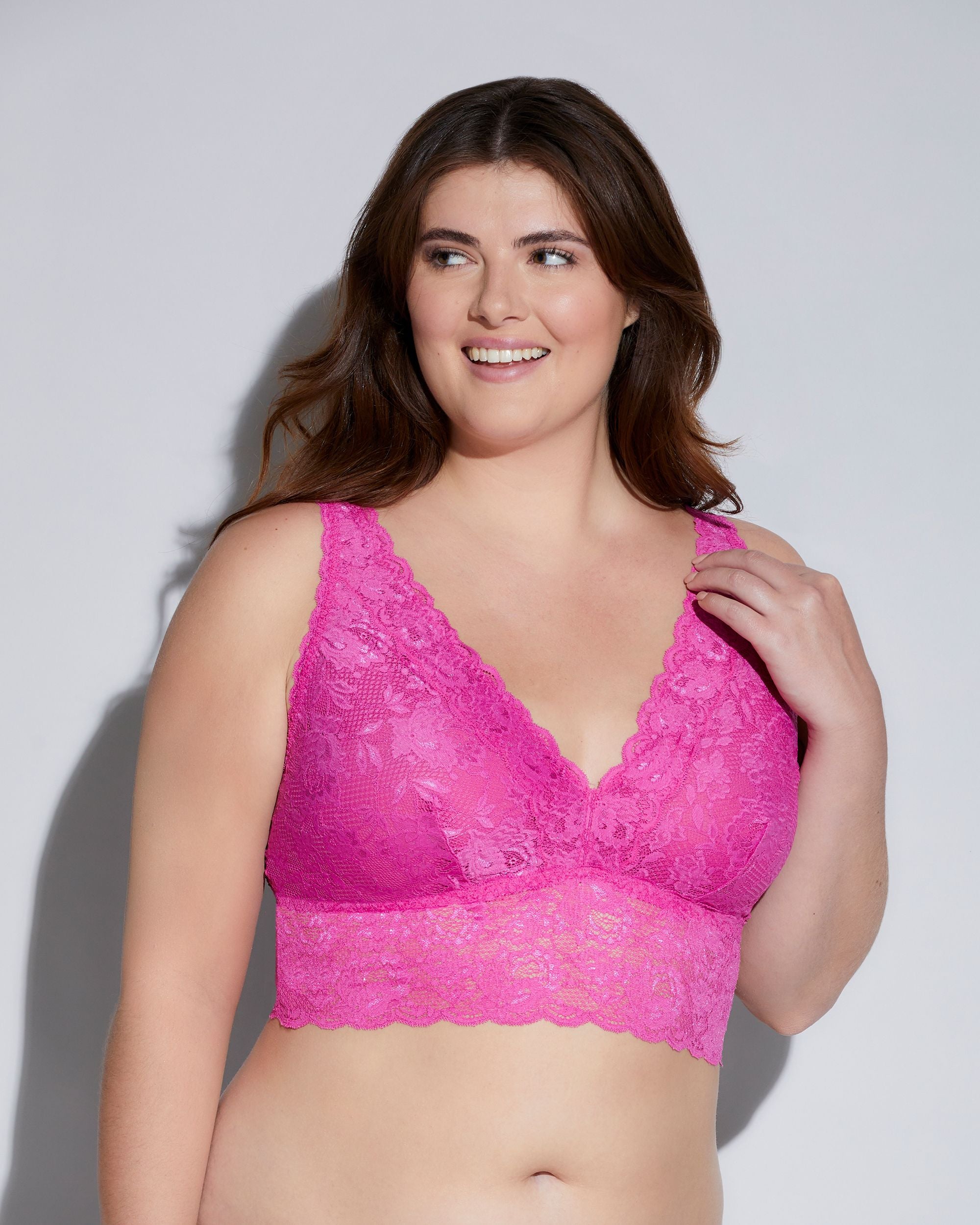Cosabella Never Say Never Extended Plungie Bralette in pink