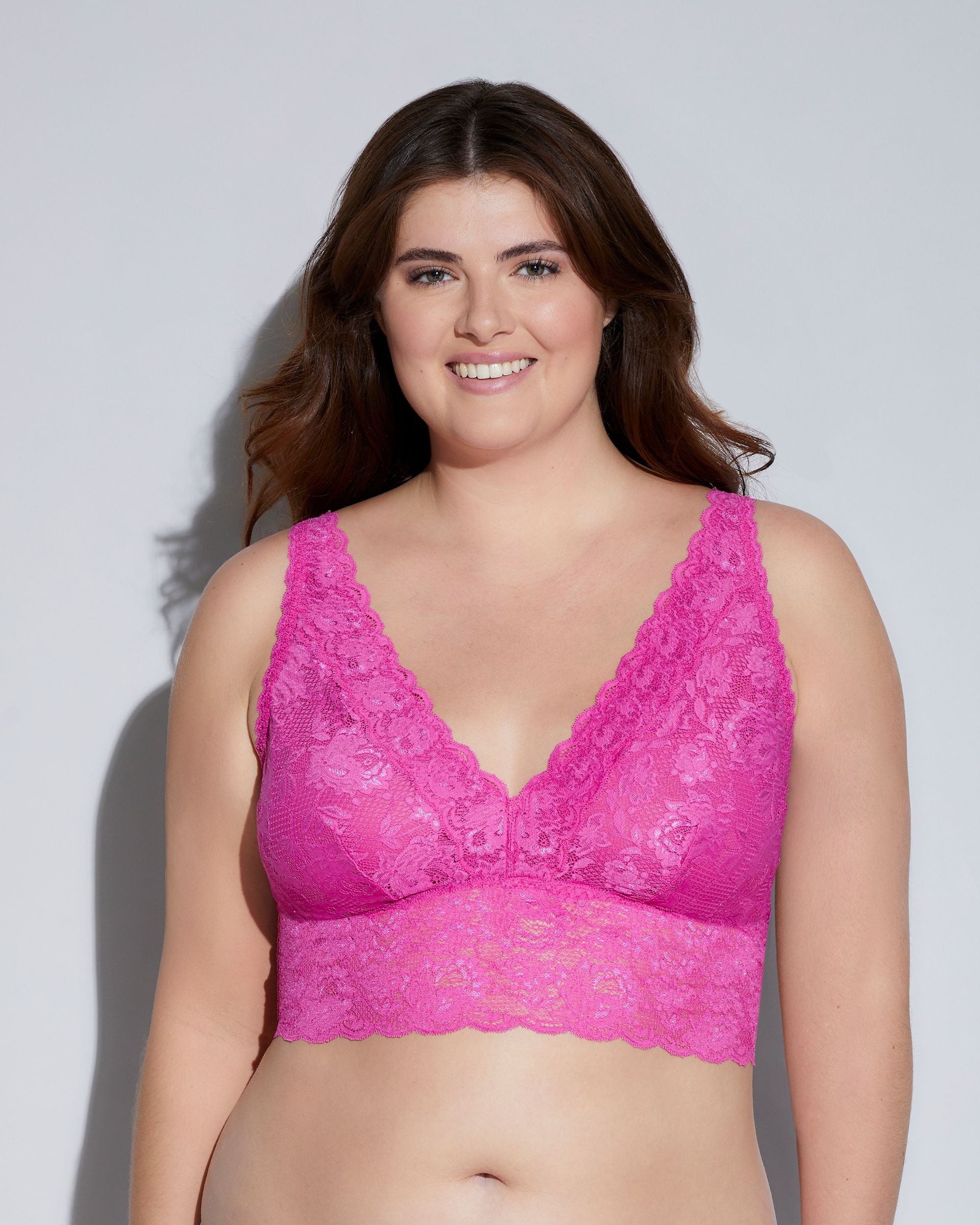Cosabella Never Say Never Extended Plungie Bralette in pink