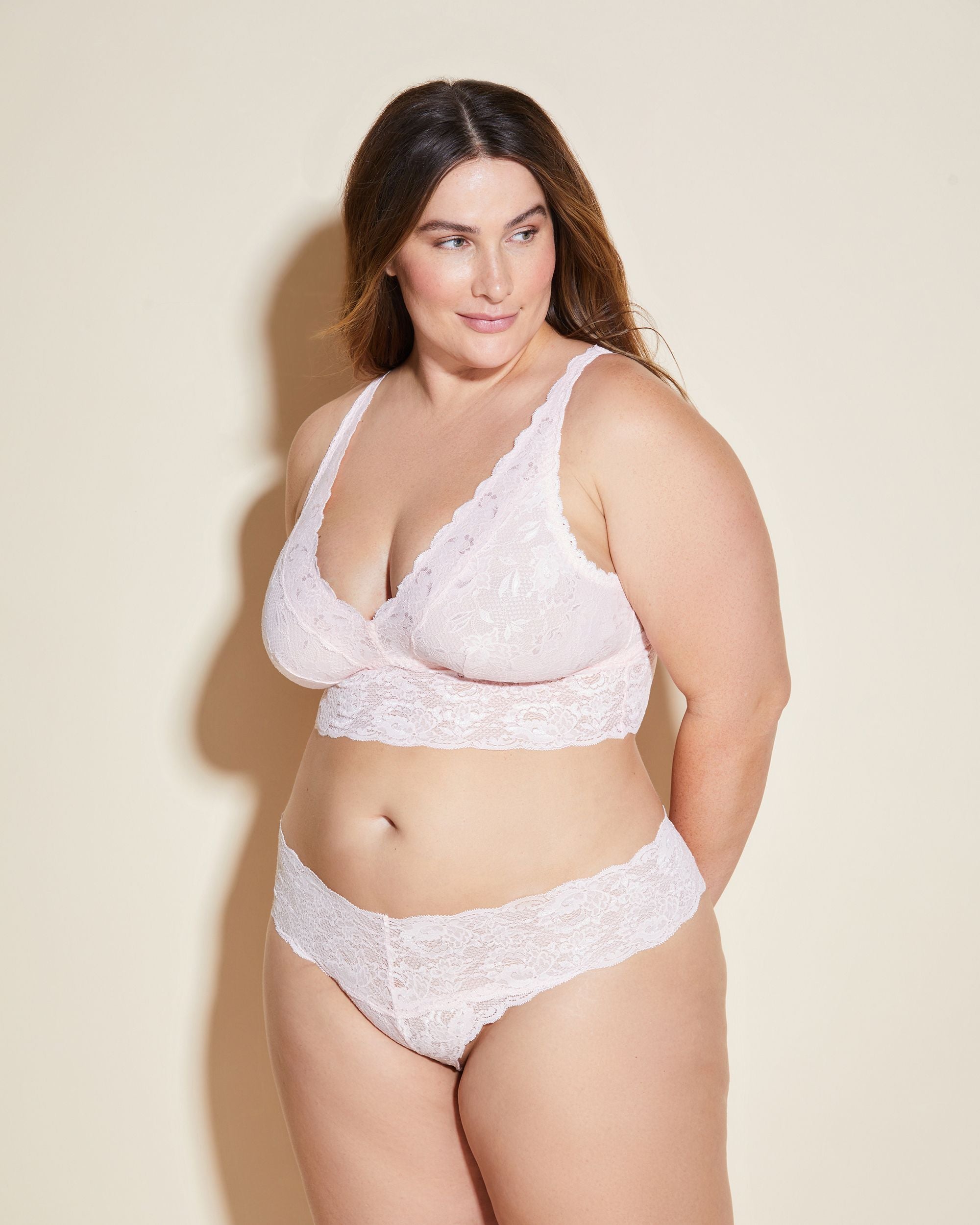 Cosabella Never Say Never Extended Plungie Bralette in pink
