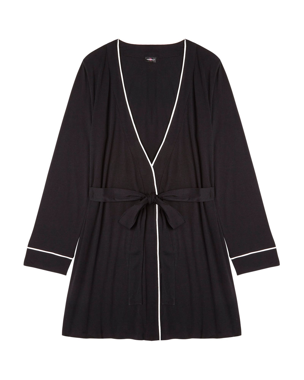Cosabella Bella Racerback Cami, Pant & Robe PJ Set in black