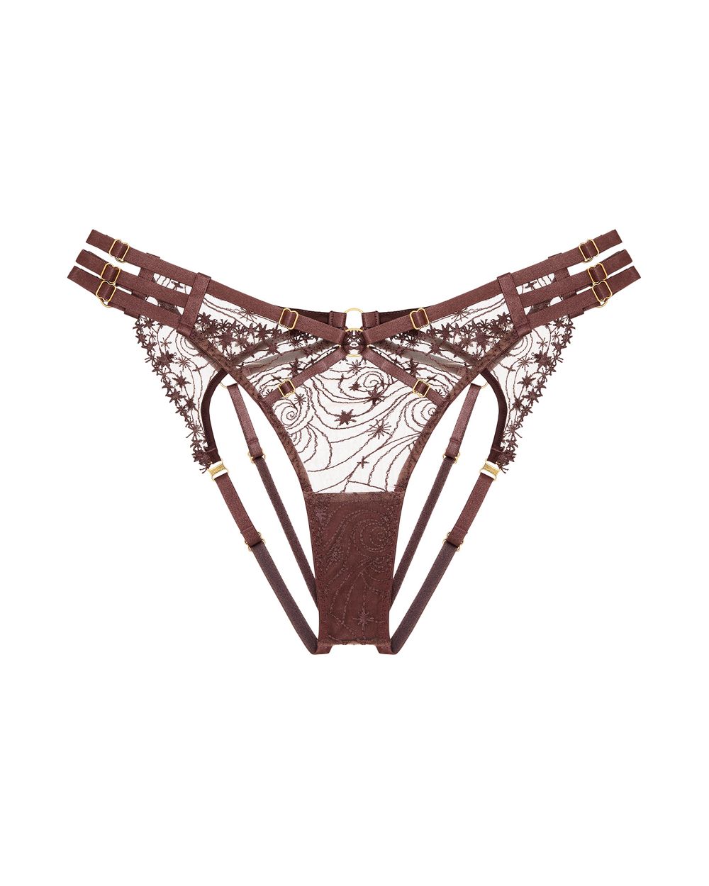 Bordelle Selene Open Back Brief in purple