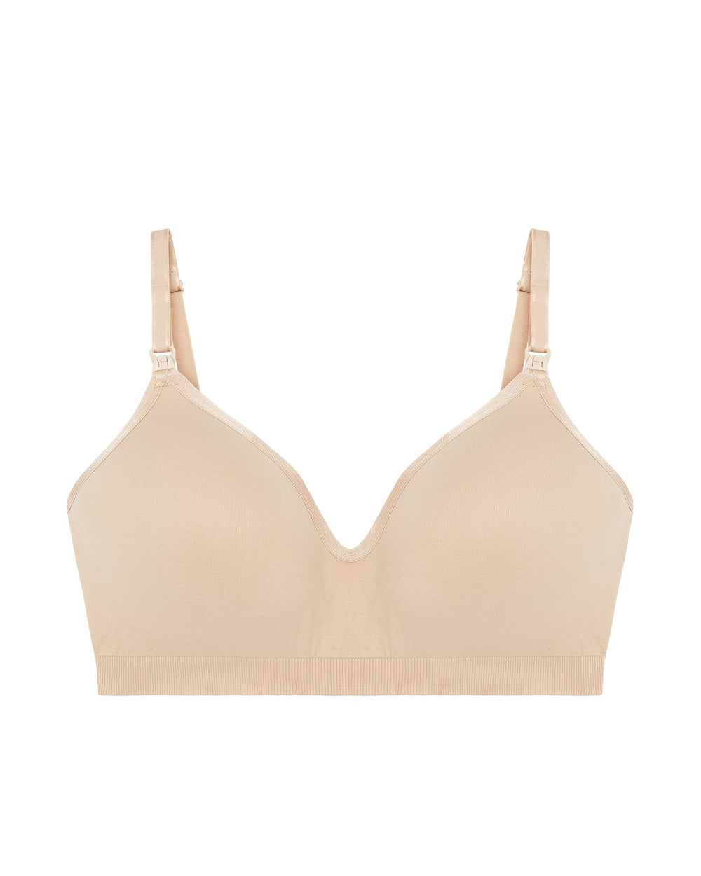 Pea In the Pod Seamless Convertible Plunge Nursing Bra in beige