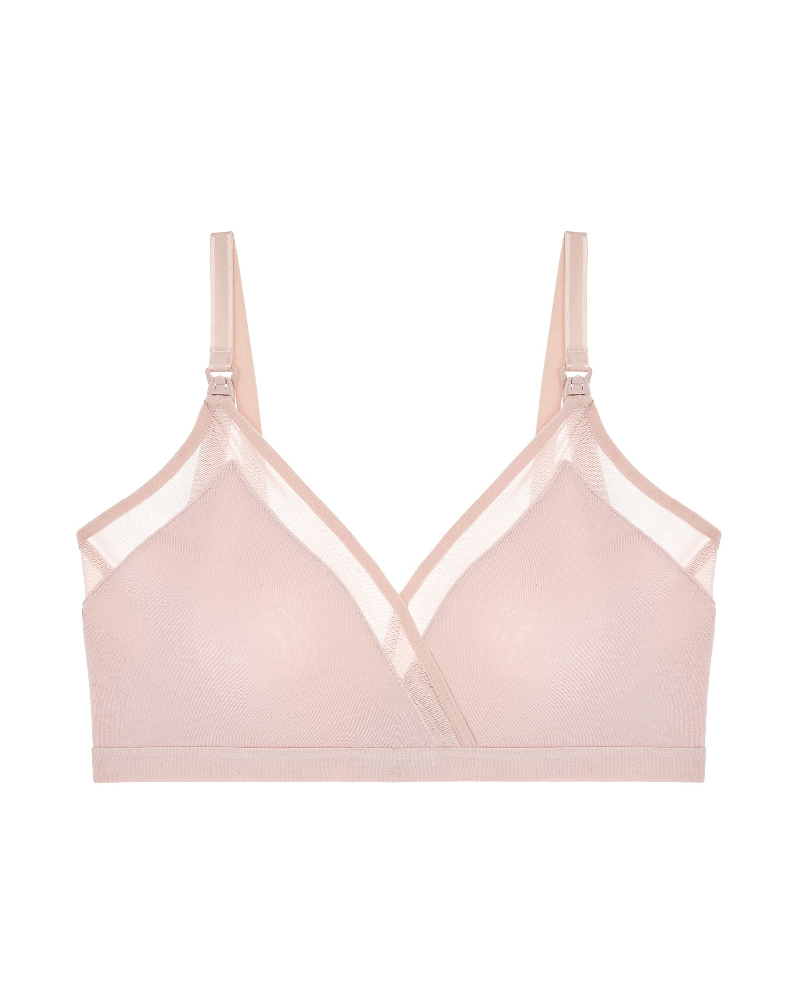 Pea In the Pod Mesh Trim Crossover Nursing Bra in pink