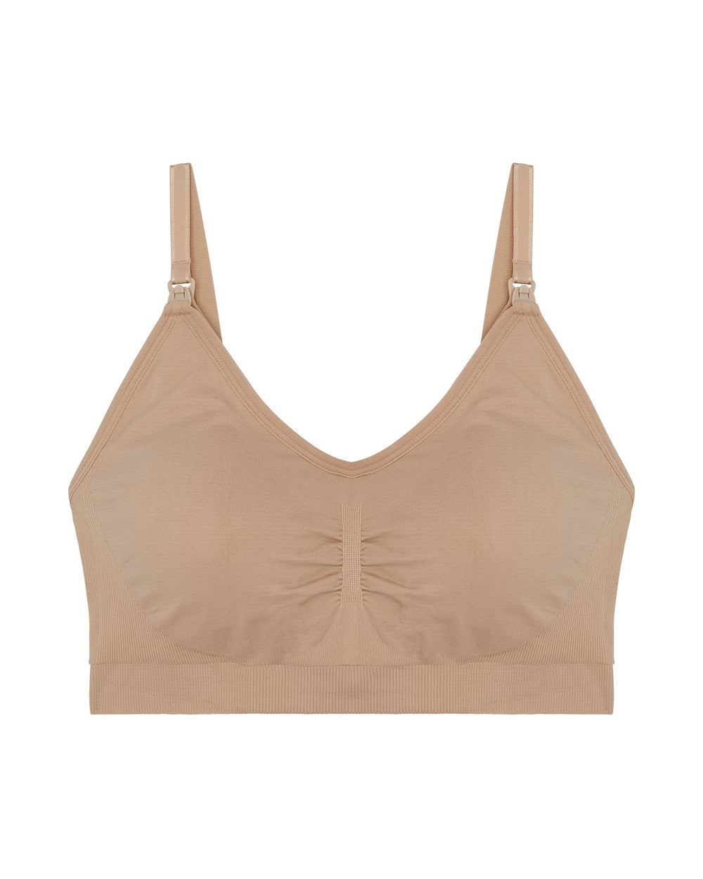 Motherhood Maternity Seamless Pumping and Nursing Bra in beige
