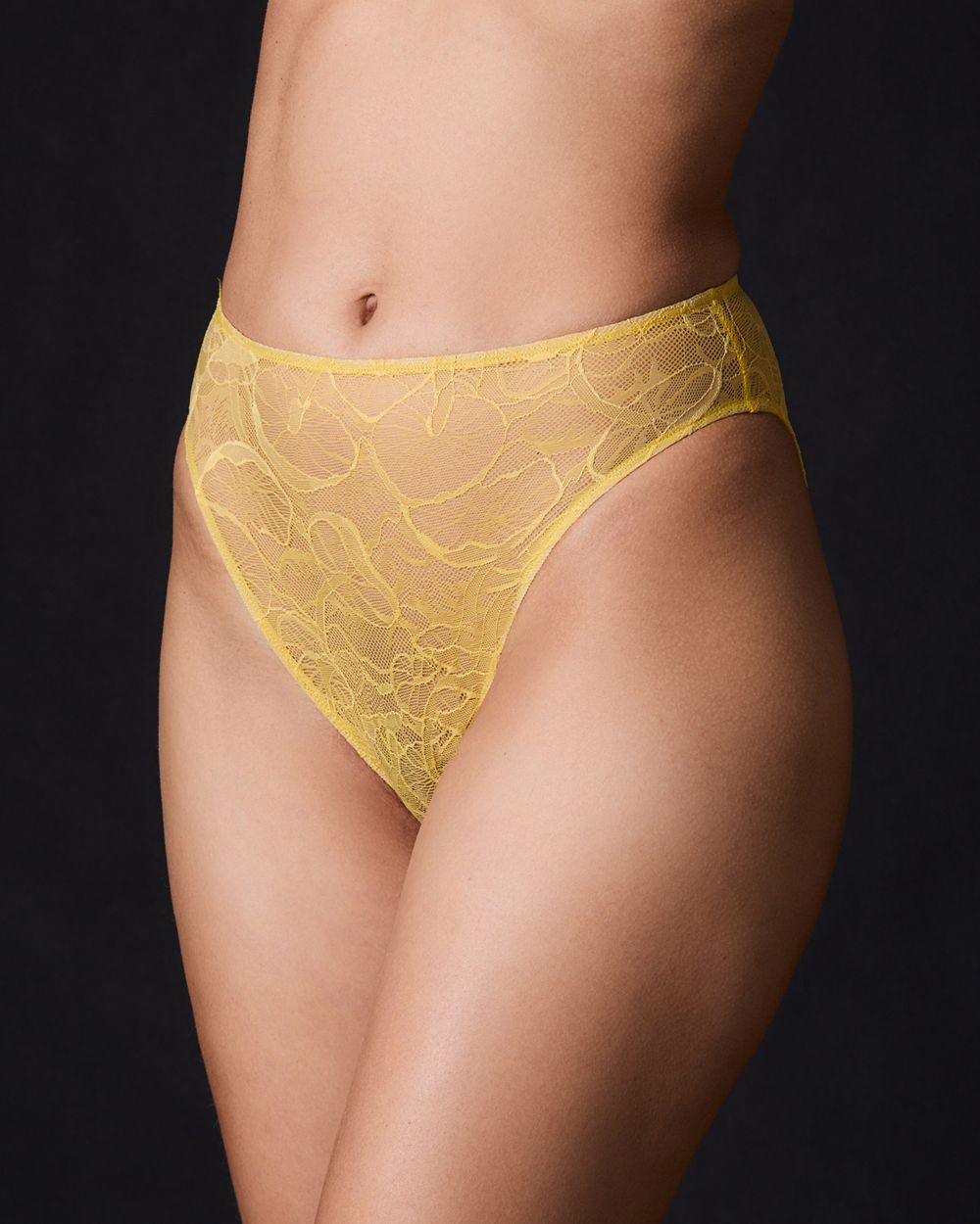 Only Hearts Go Ask Alice High Cut Brief in yellow
