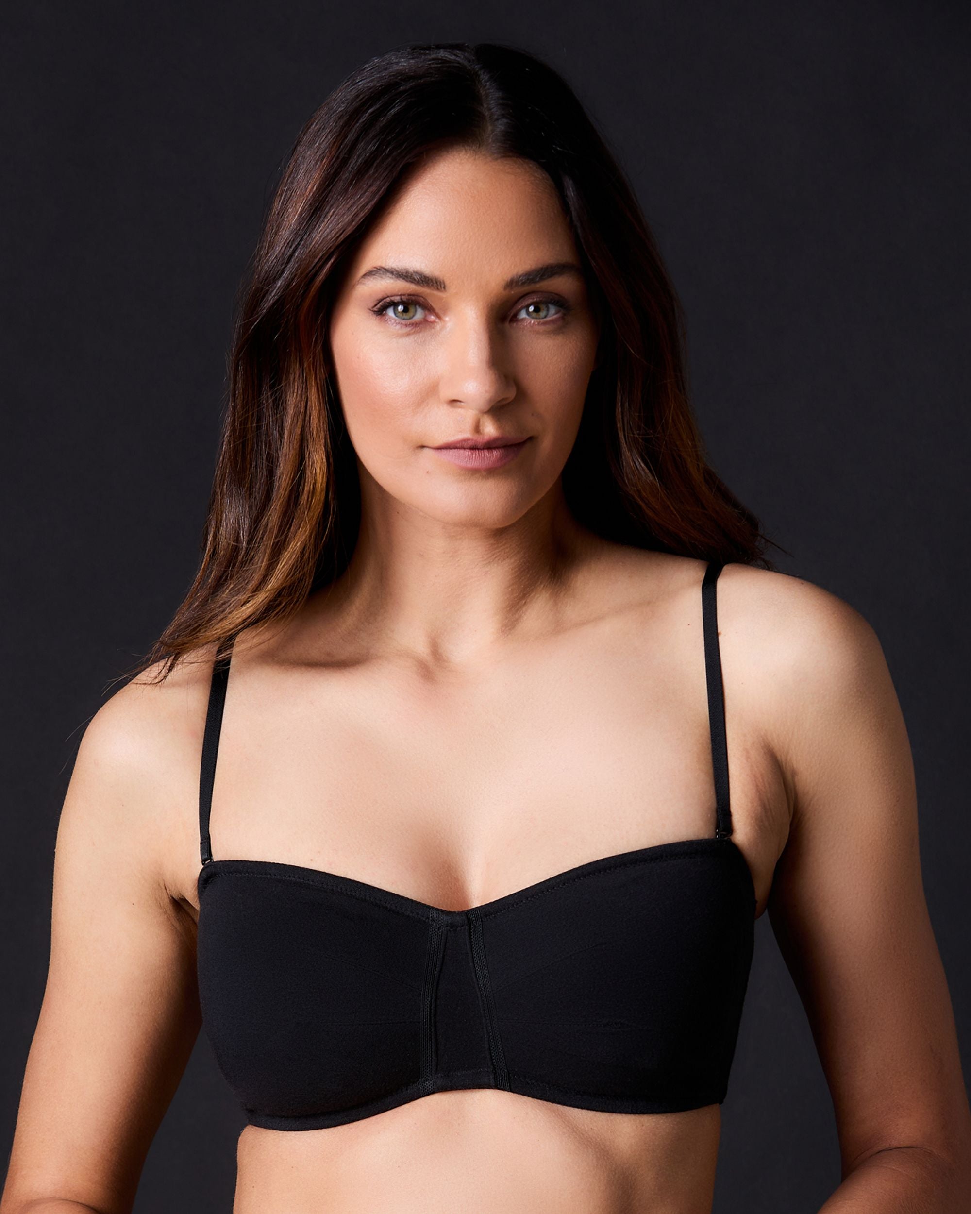 OnGossamer Cabana Cotton Bandeau Bralette in black