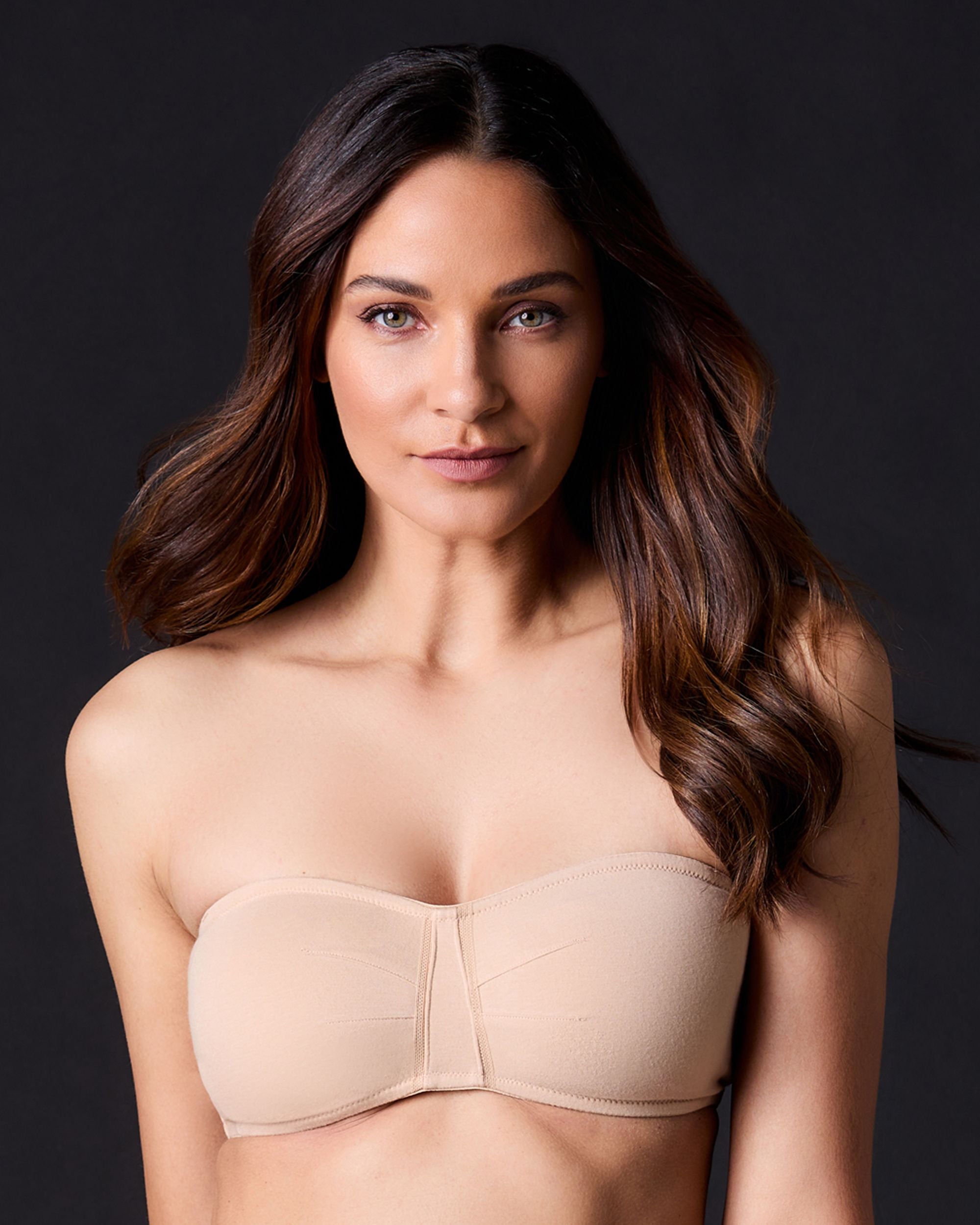 OnGossamer Cabana Cotton Bandeau Bralette in beige