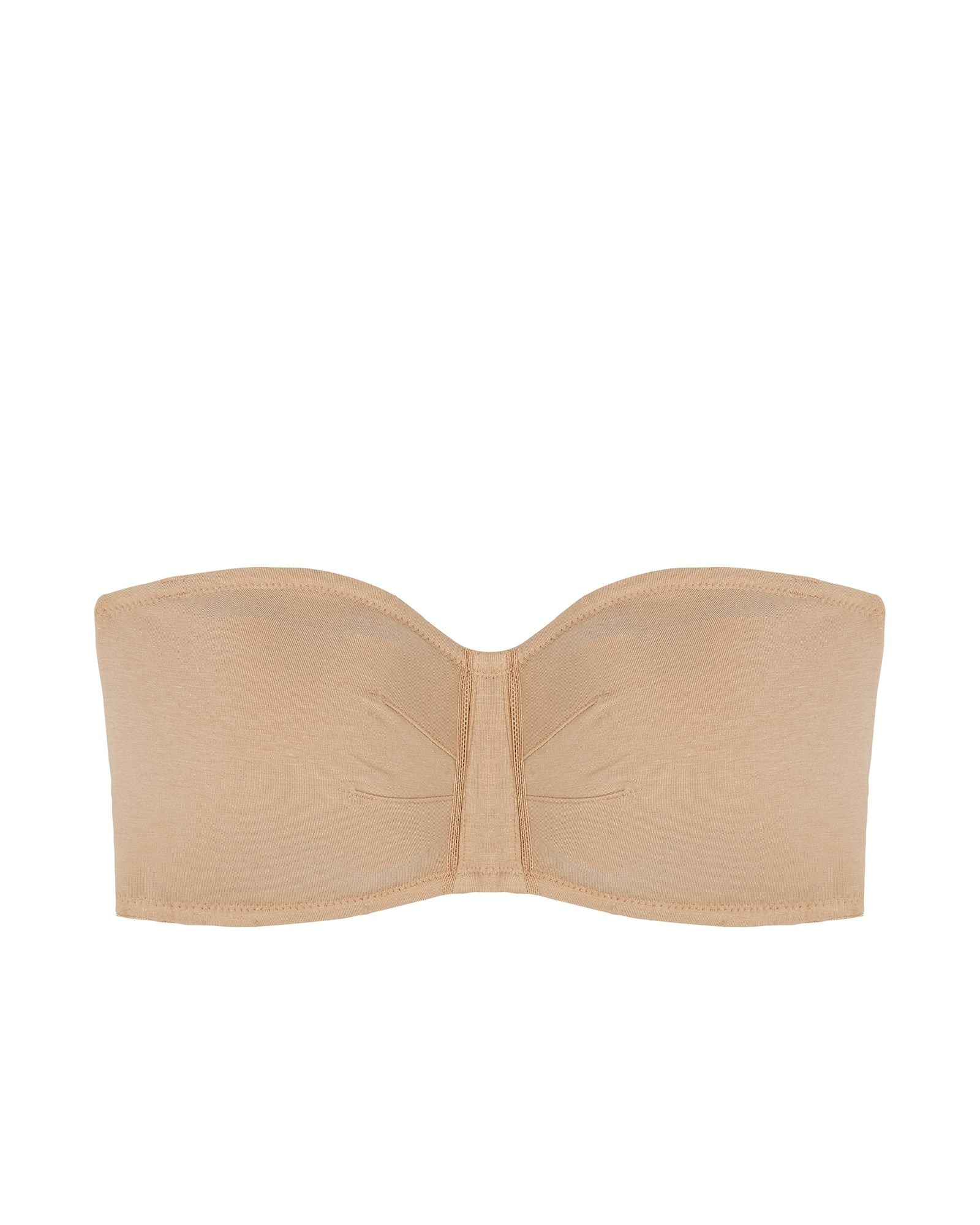 OnGossamer Cabana Cotton Bandeau Bralette in beige