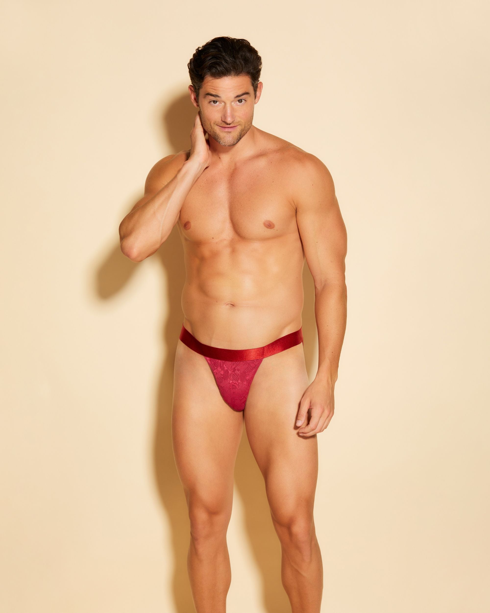 Cosabella Never Say Never Jock Strap in red