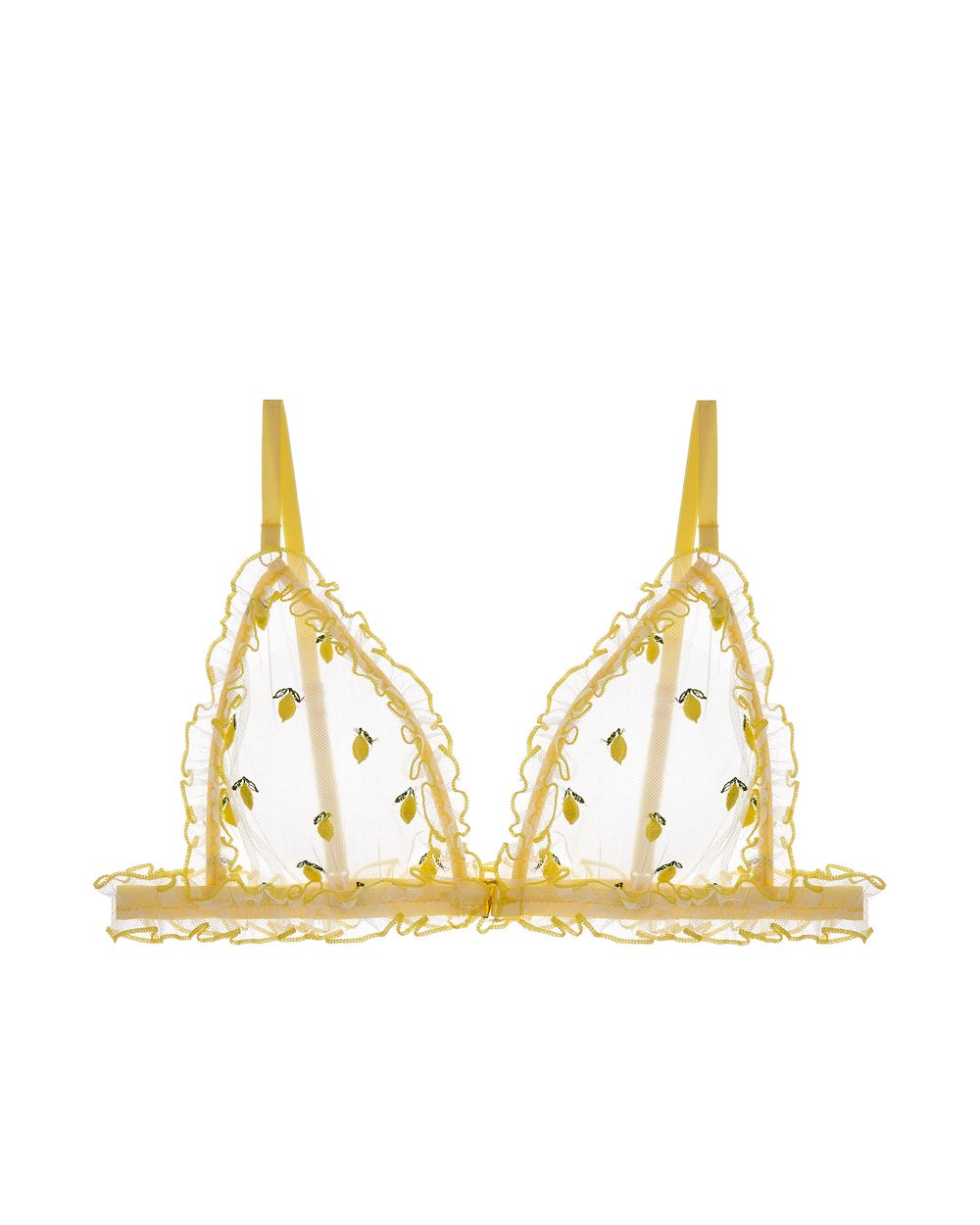 Le Petit Trou Citron Ruffled Triangle Bra in yellow