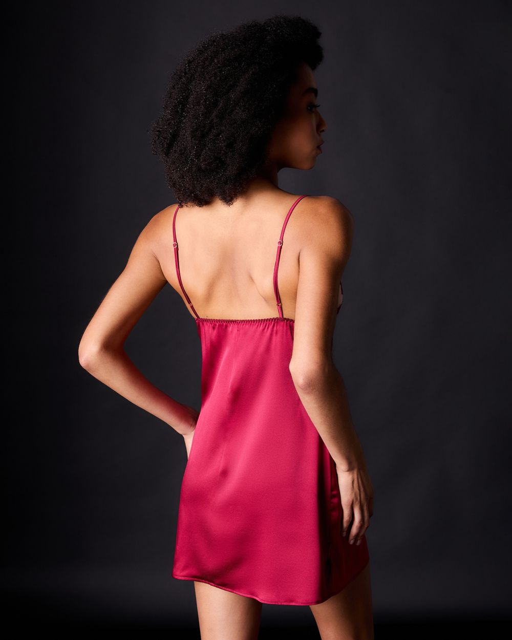 Fleur of England Ruby Silk Babydoll in red