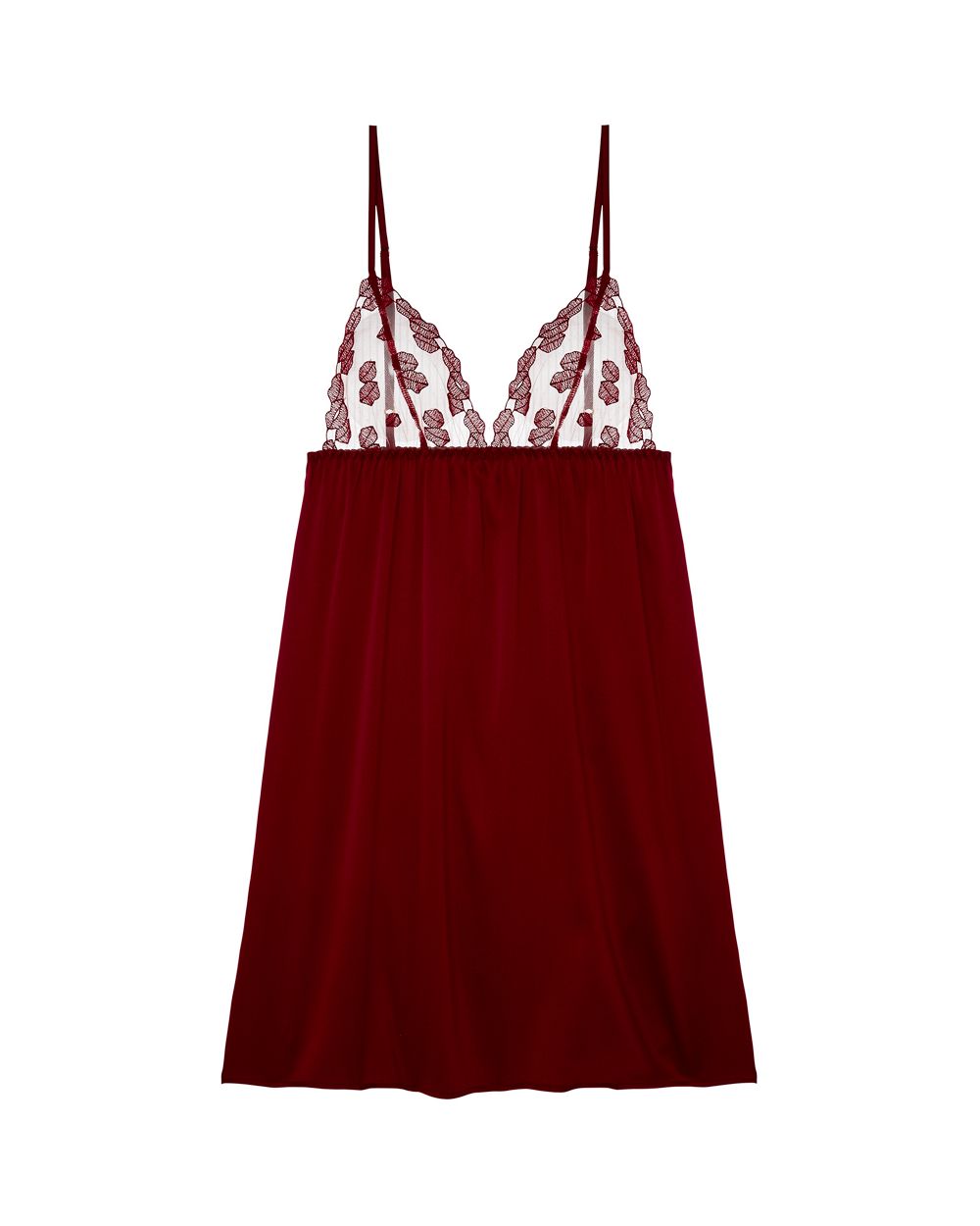 Fleur of England Ruby Silk Babydoll in red