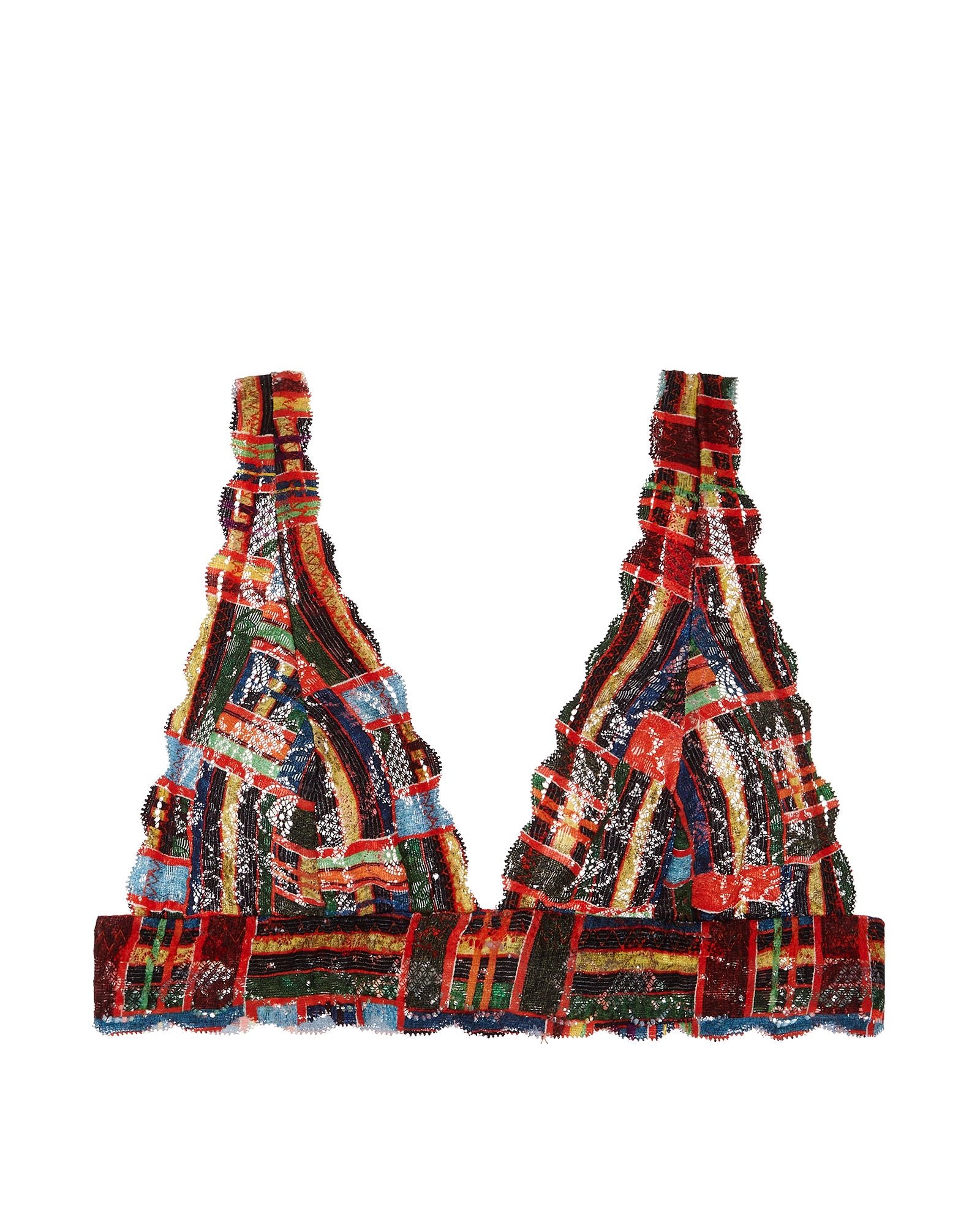 Cosabella Never Say Never Printed Tall Triangle Bralette in orange