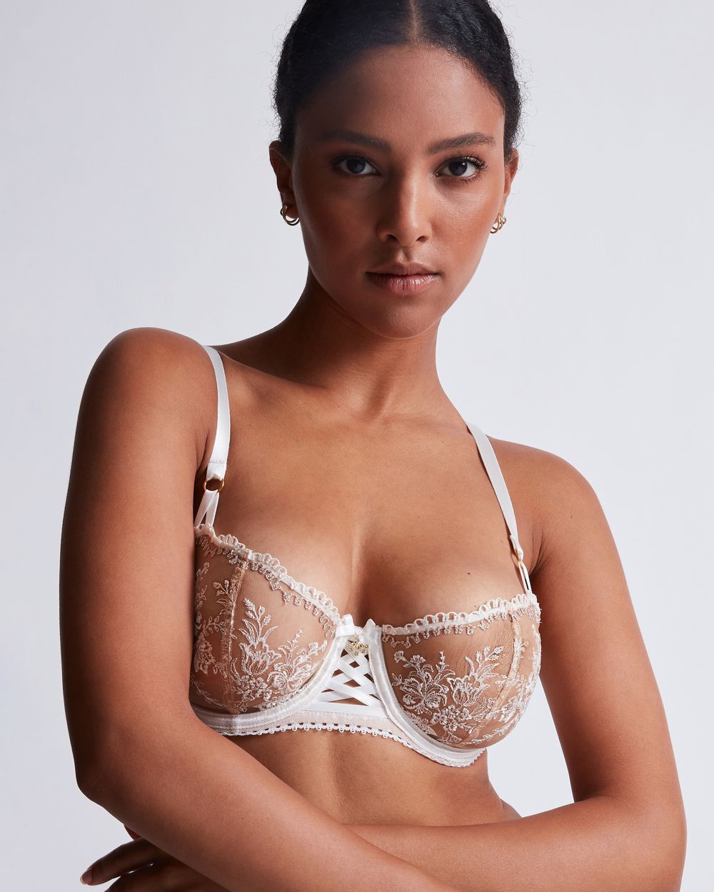 Aubade Tresor Infini Half Cup Bra in white