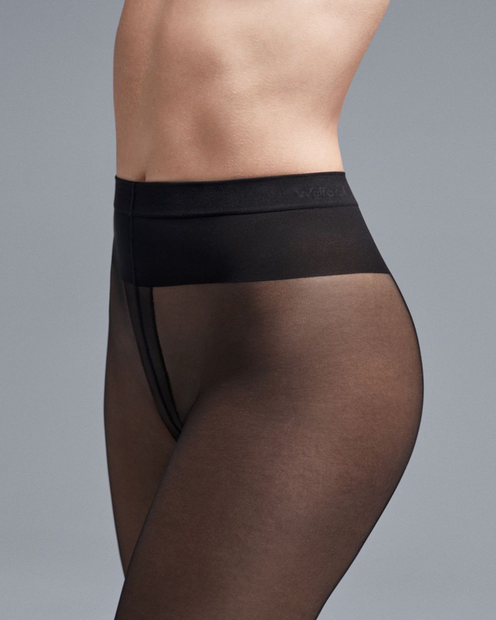 Wolford Individual 10 Back Seam Tights in black