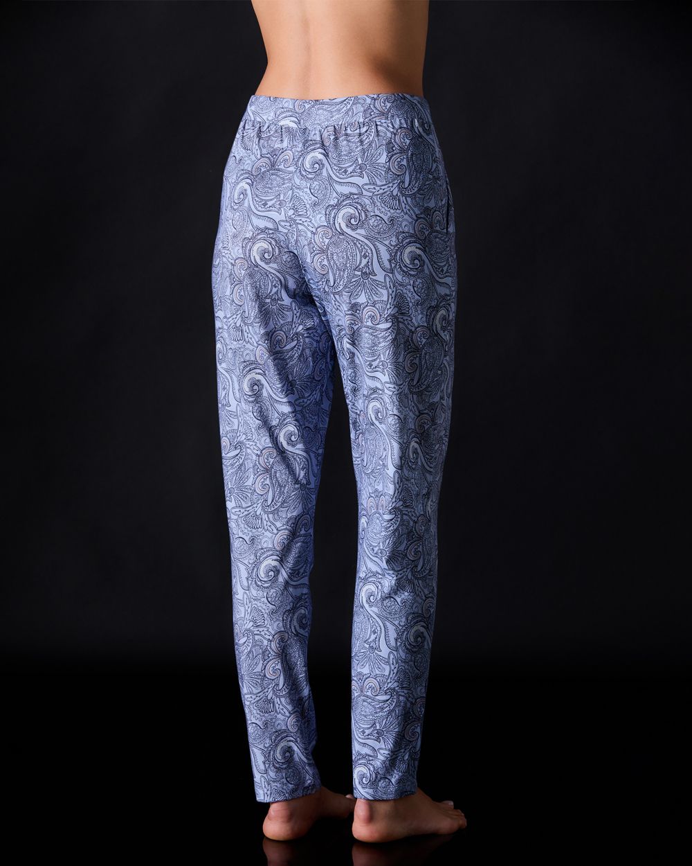 Hanro Jersey Print Jersey Pant in blue