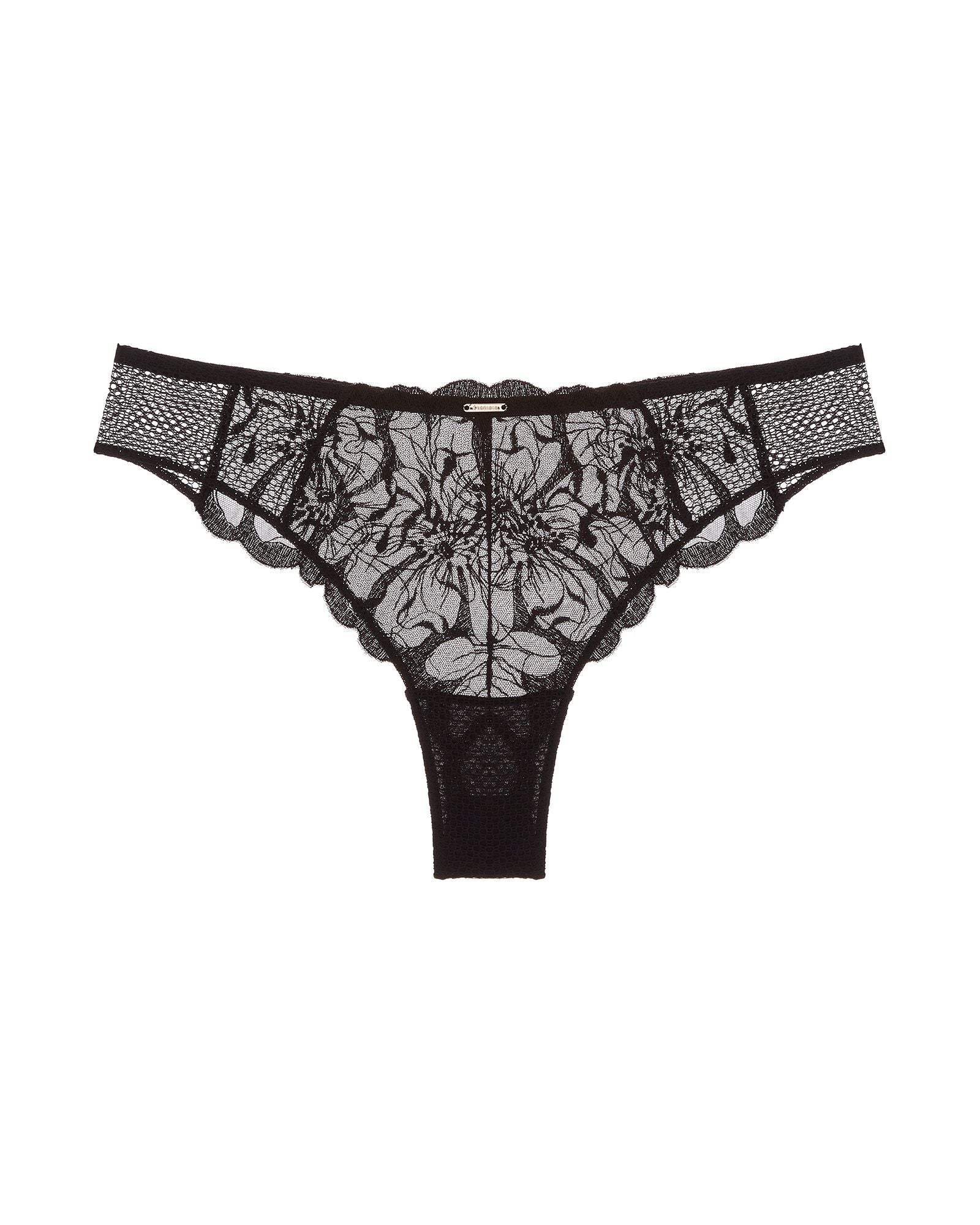 Chantelle Fleurs Thong in black