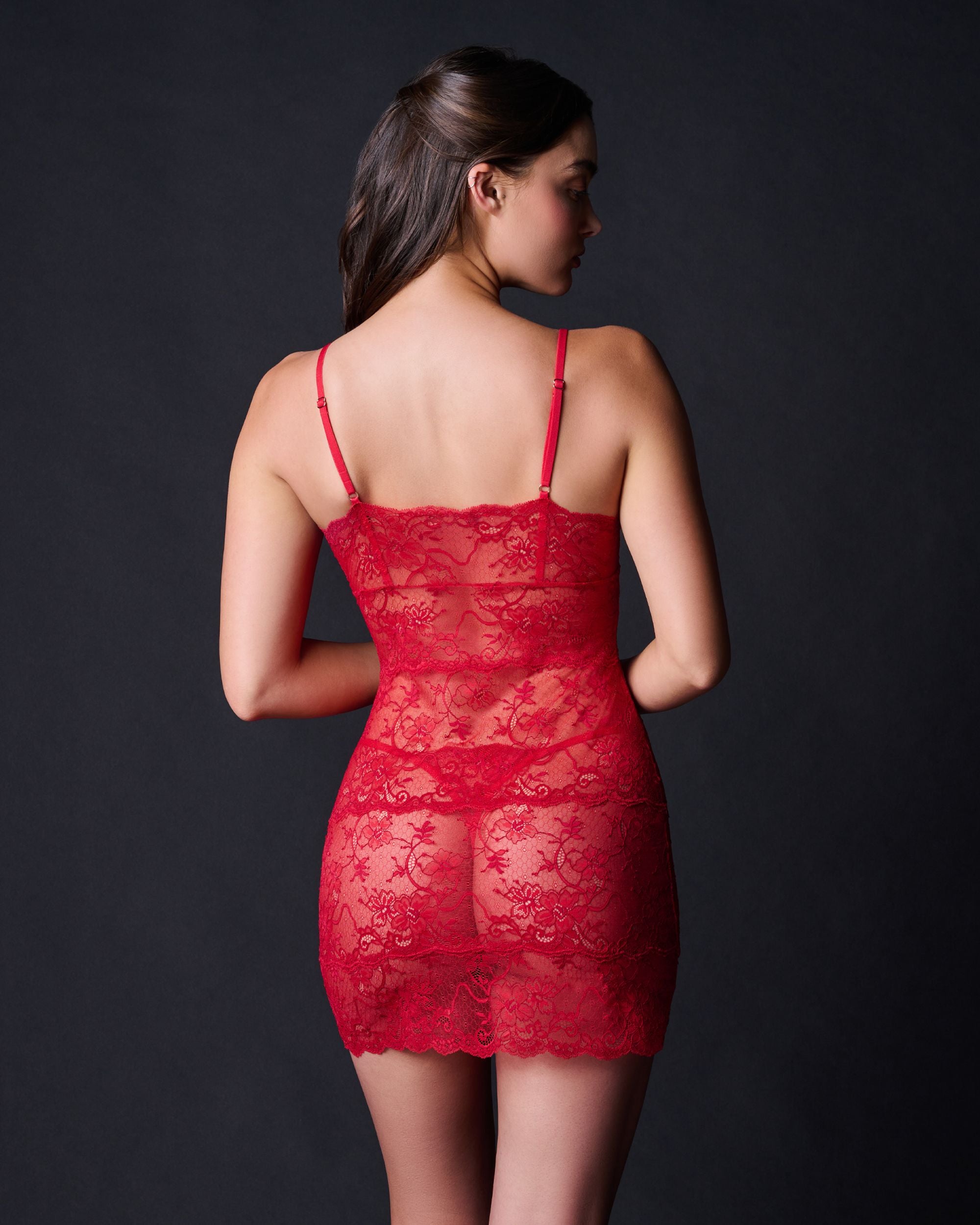 Samantha Chang All Lace Amour Full Slip in red