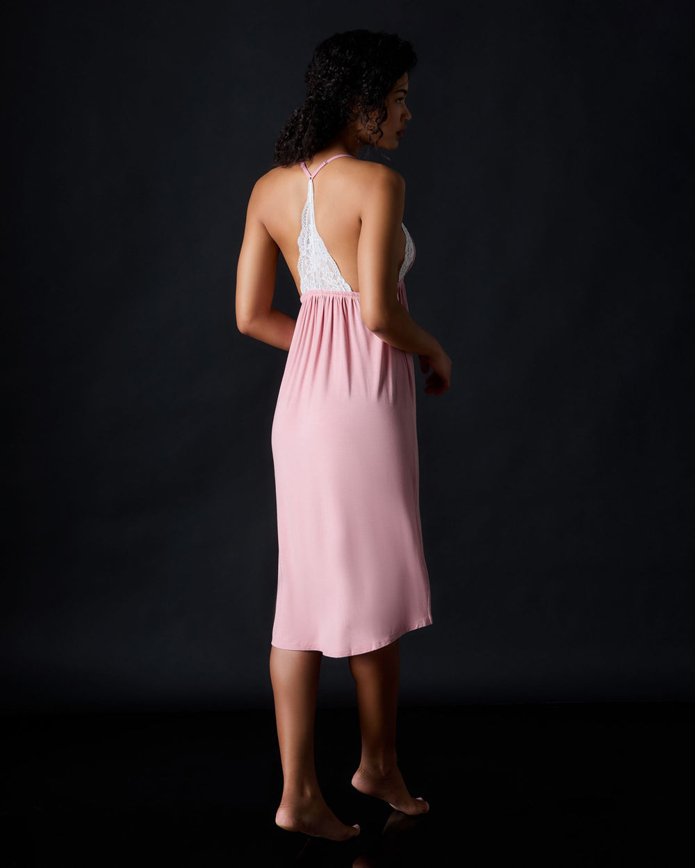 Emma Long Chemise in pink - detail | Journelle