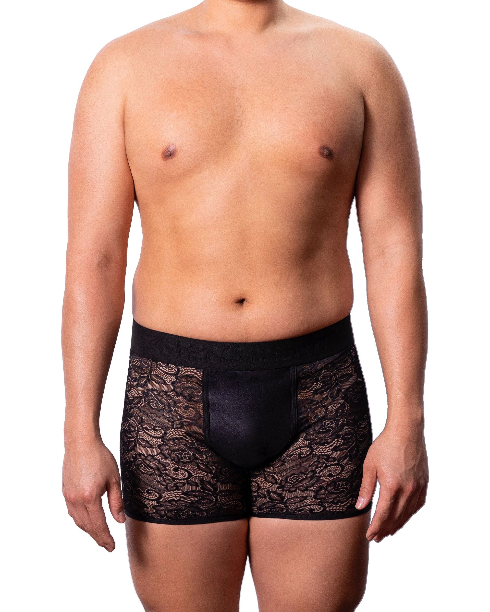 Menagerie Core Lace Boxer Brief in black