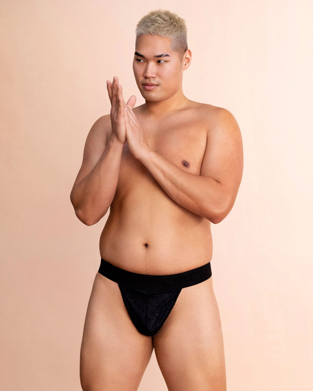 Menagerie Core Lace Thong in black