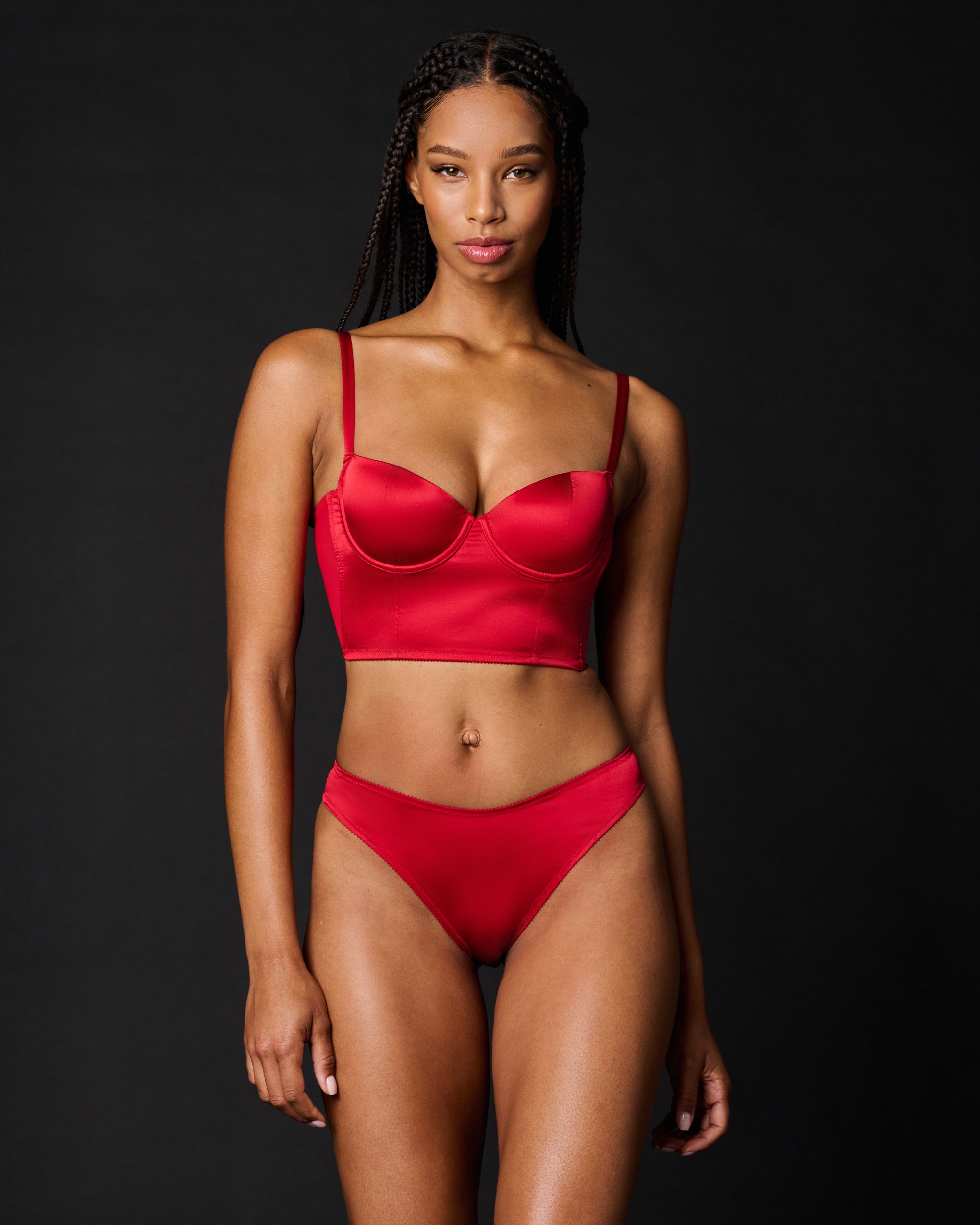 Journelle Iris Underwire Crop Bustier in red