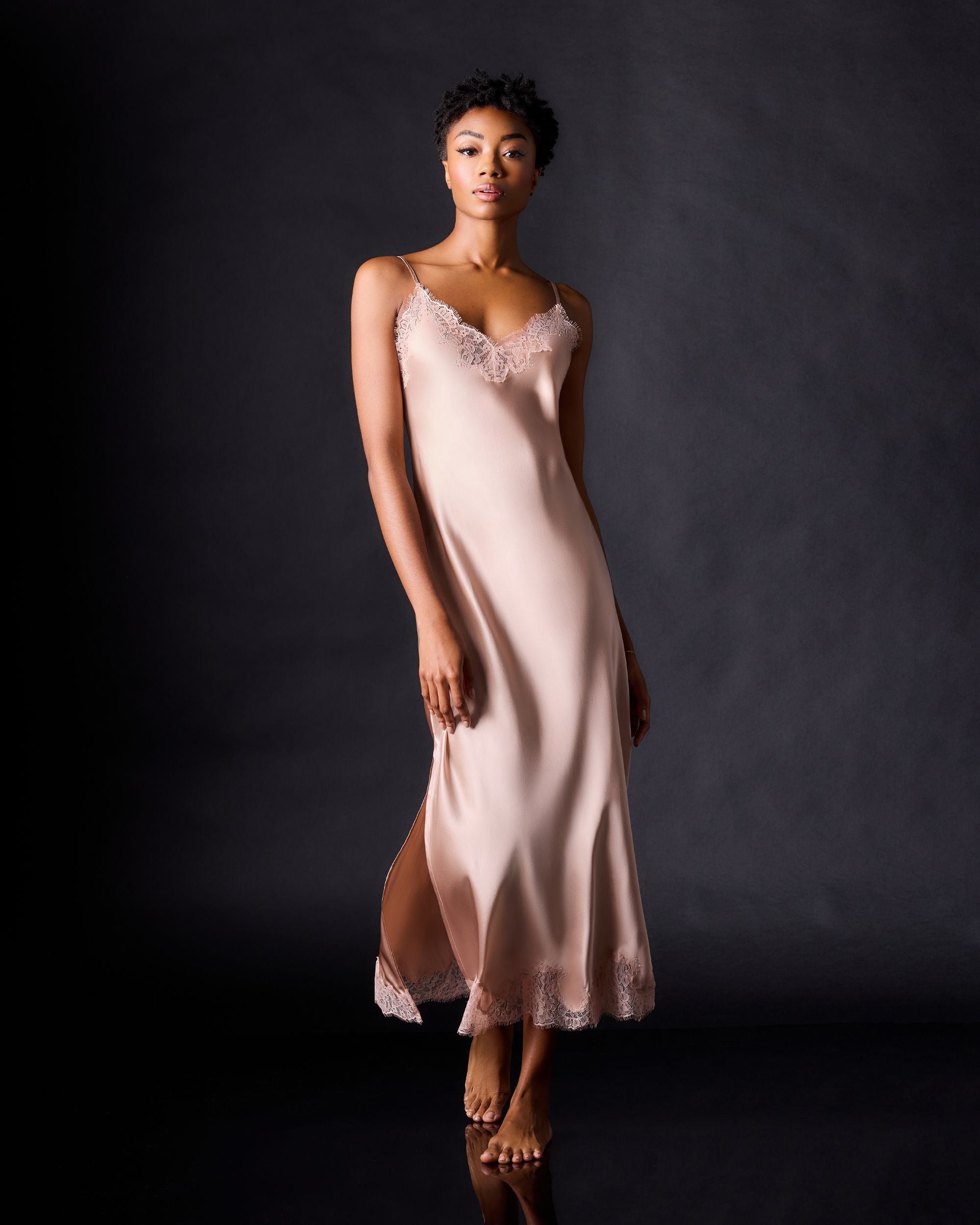 Journelle Charlotte Long Slip in pink