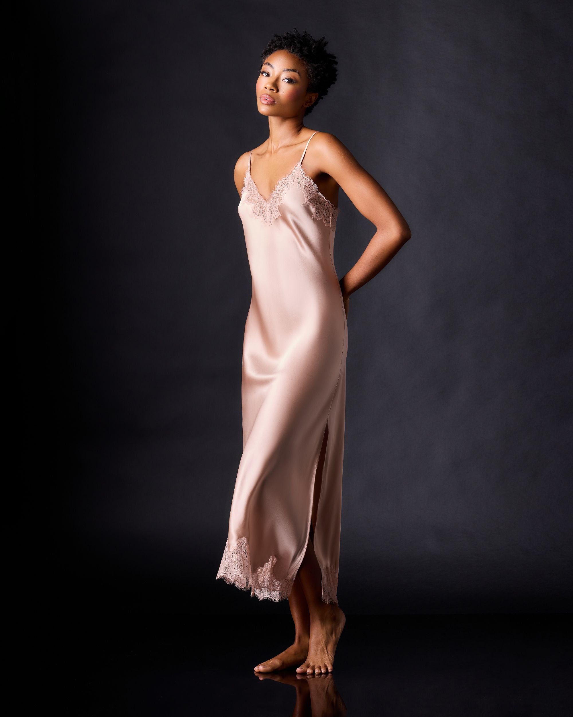 Journelle Charlotte Long Slip in pink