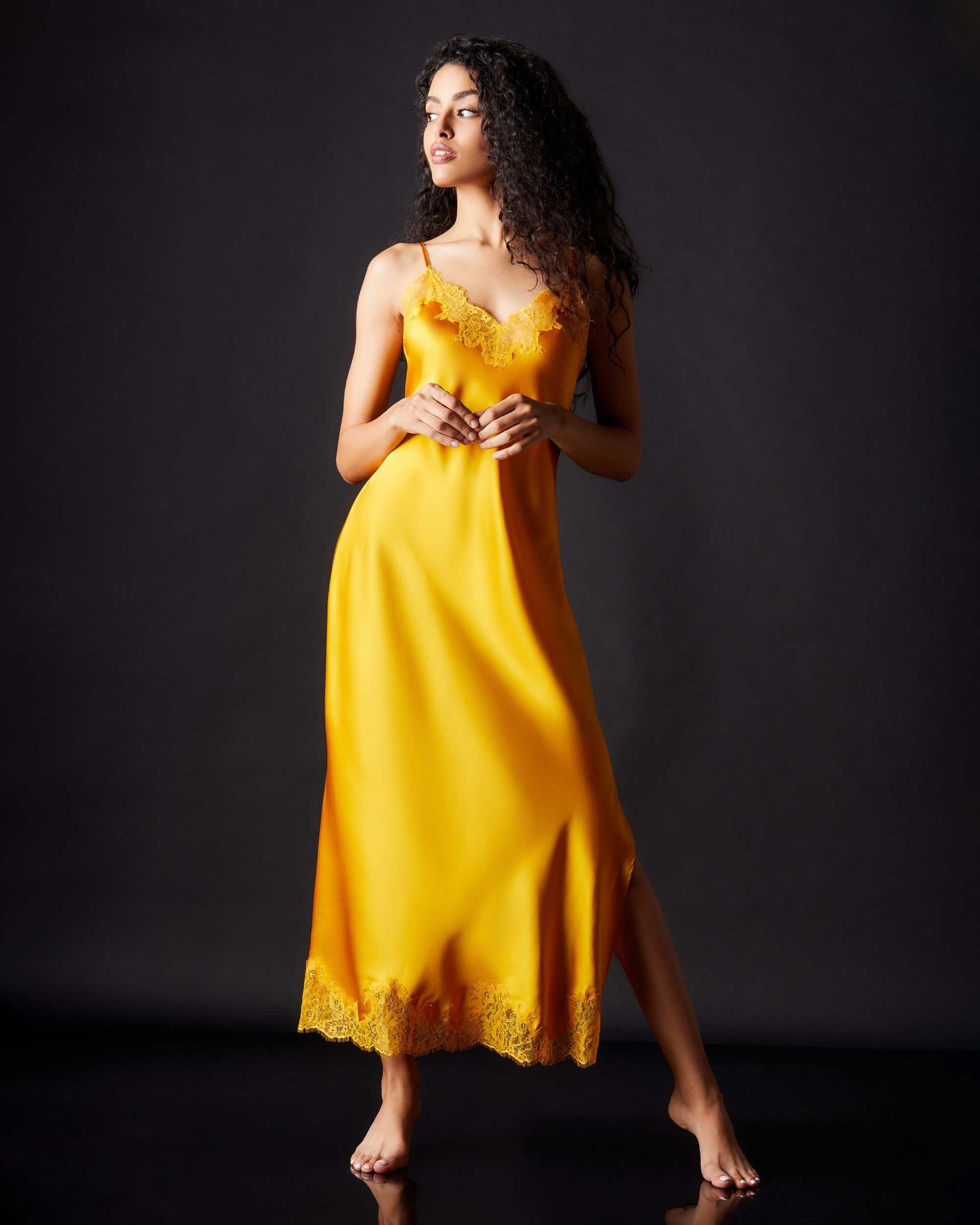 Journelle Charlotte Long Slip in yellow