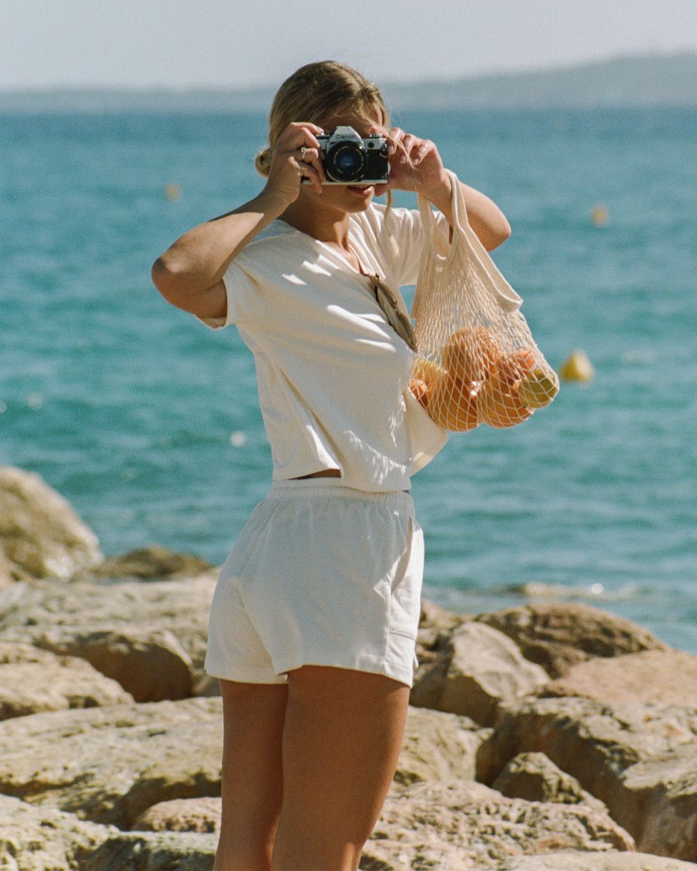 Journelle Portia Boxy Lounge Short in white