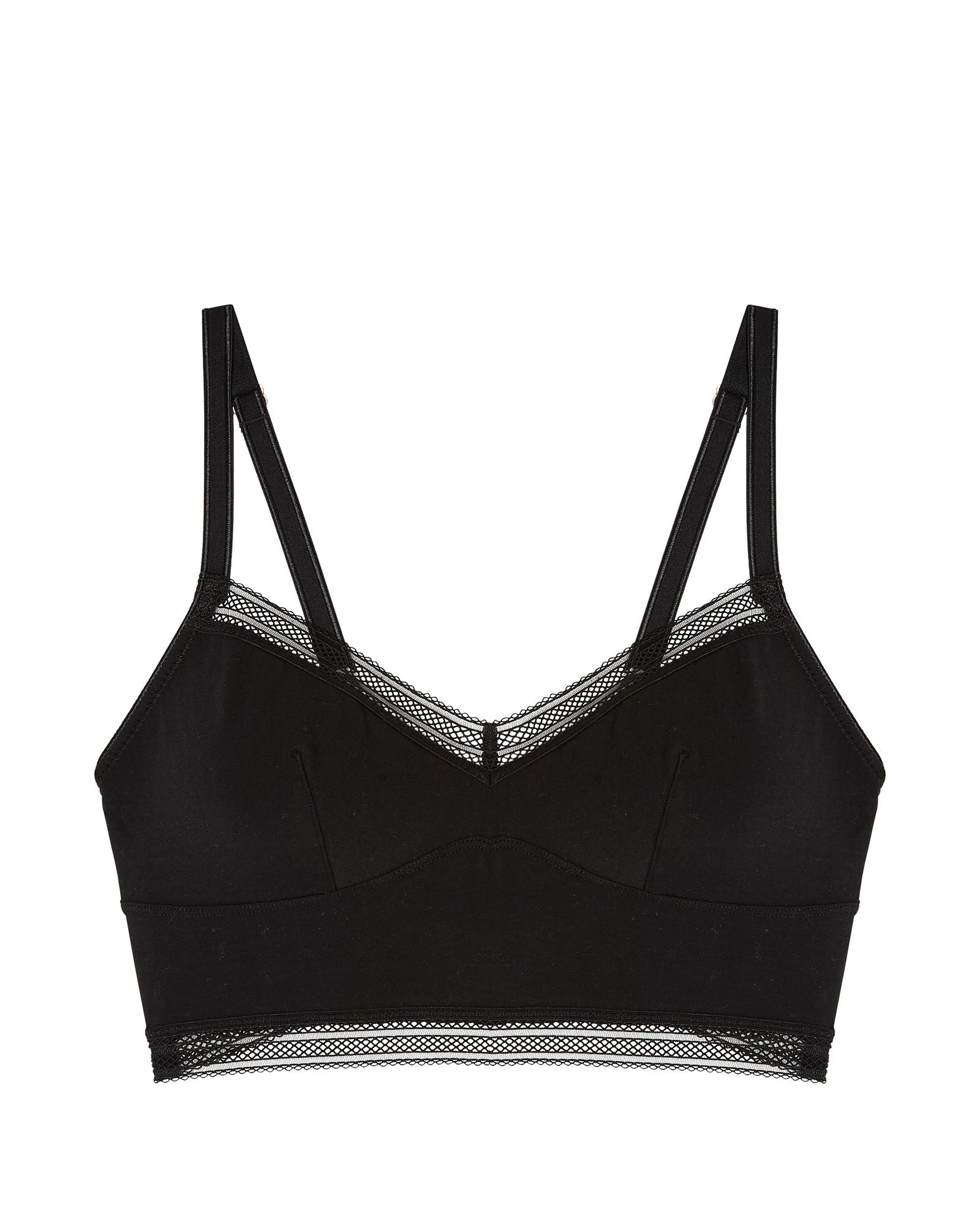 Samantha Chang Jet Set Supima Cotton Longline Bra in black