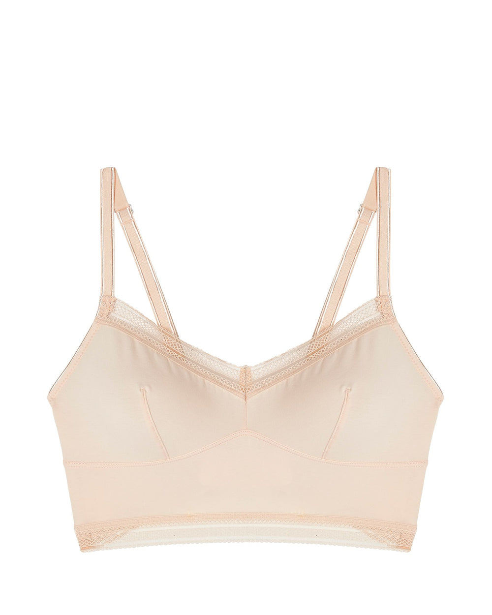 Samantha Chang Jet Set Supima Cotton Longline Bra in beige