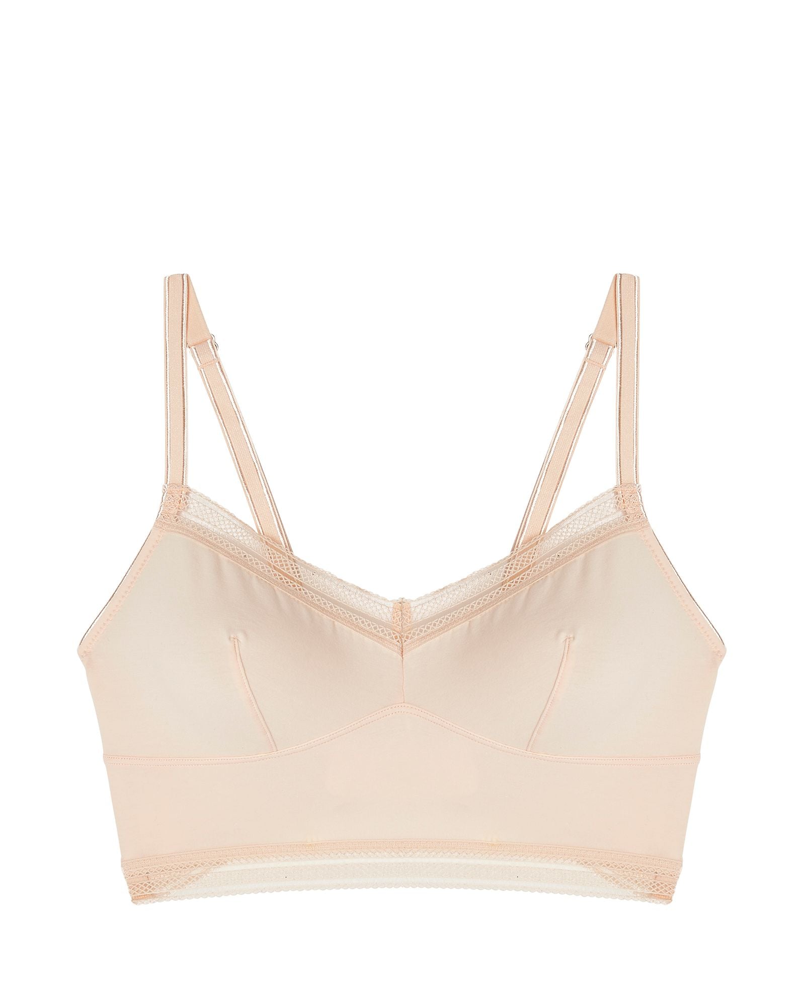 Samantha Chang Jet Set Supima Cotton Longline Bra in beige