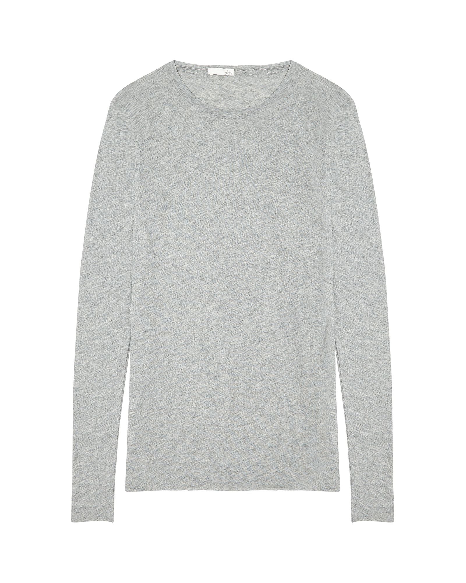 Skin Organic Pima Cotton Long Sleeve Tee in gray