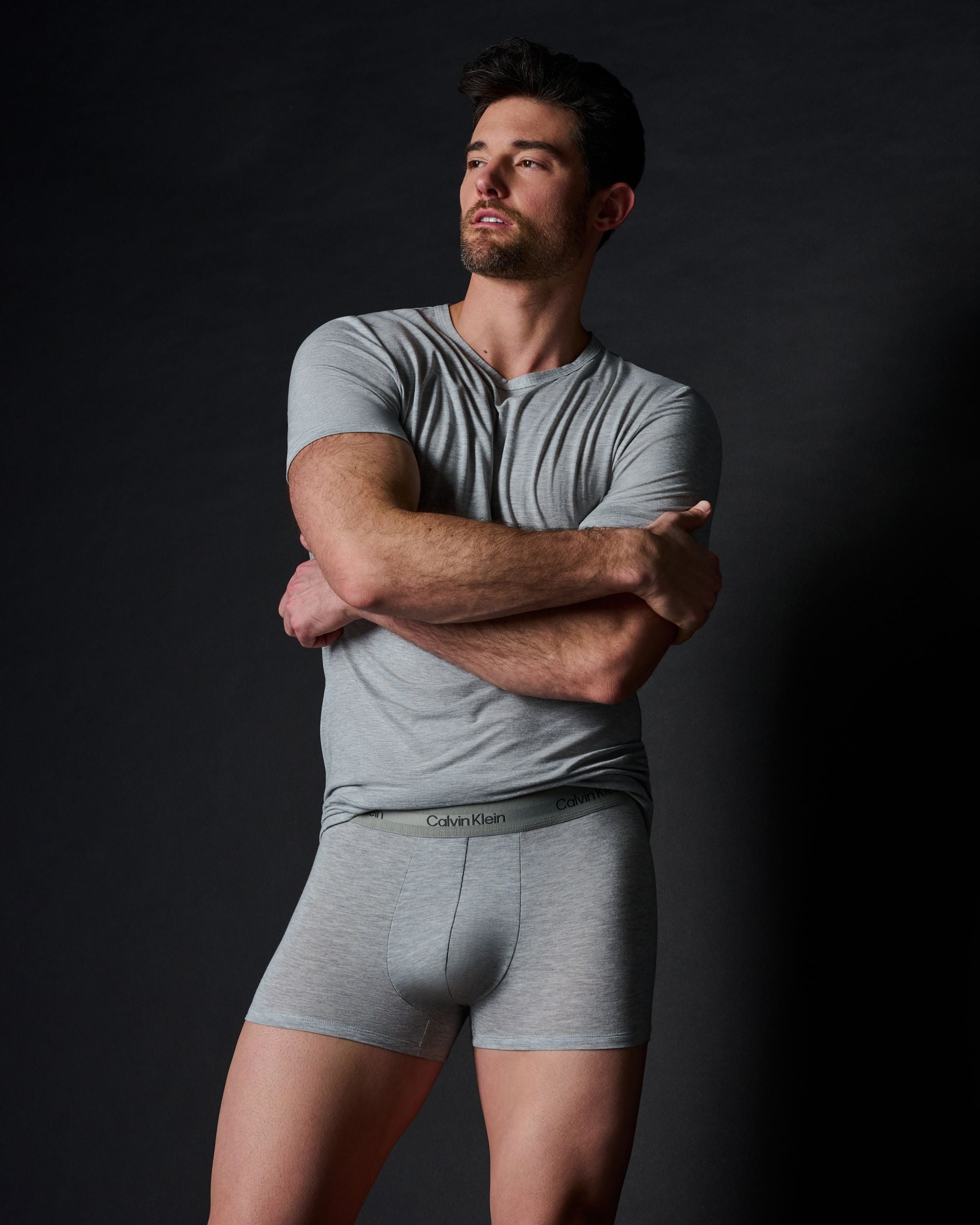 Calvin Klein Ultra Soft Modern Short Sleeve Crew Neck Tee in gray