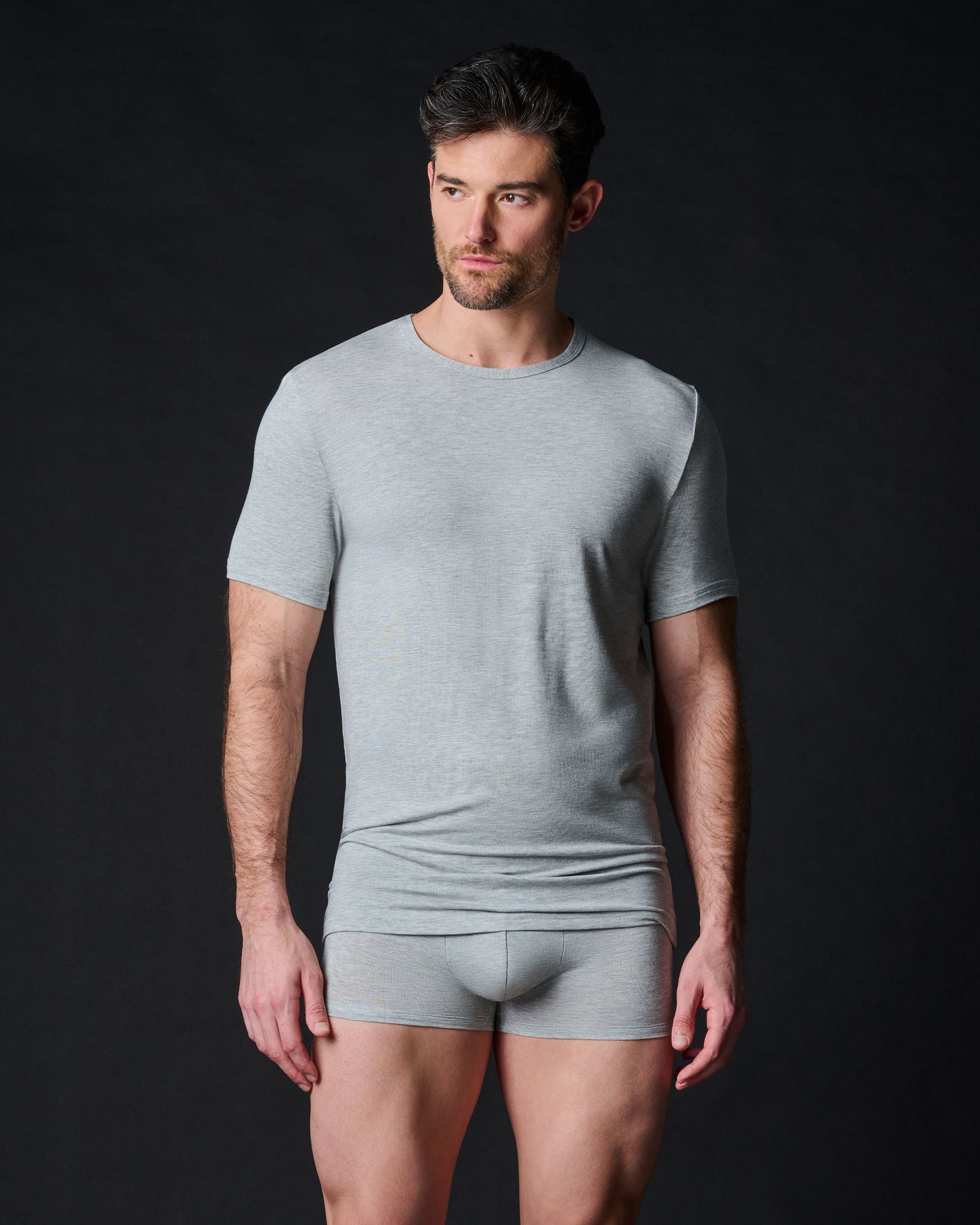 Calvin Klein Ultra Soft Modern Short Sleeve Crew Neck Tee in gray