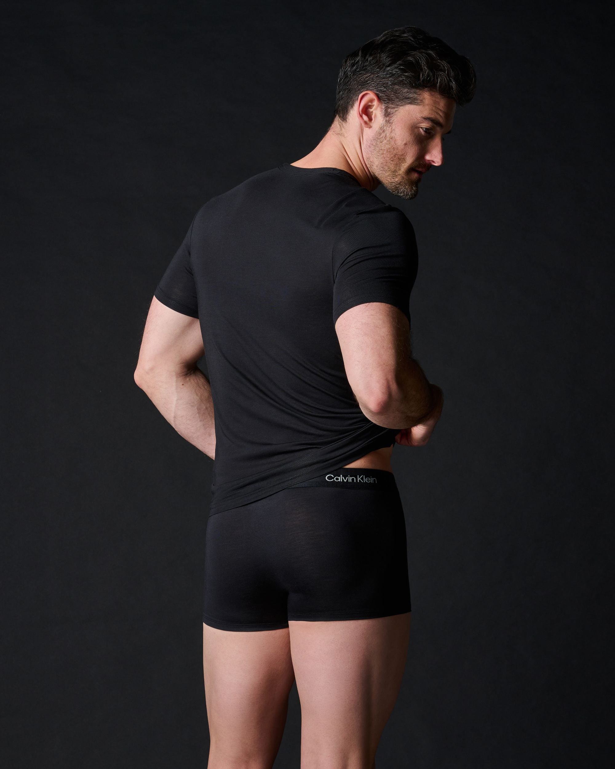 Calvin Klein Ultra Soft Modern Short Sleeve Crew Neck Tee in black