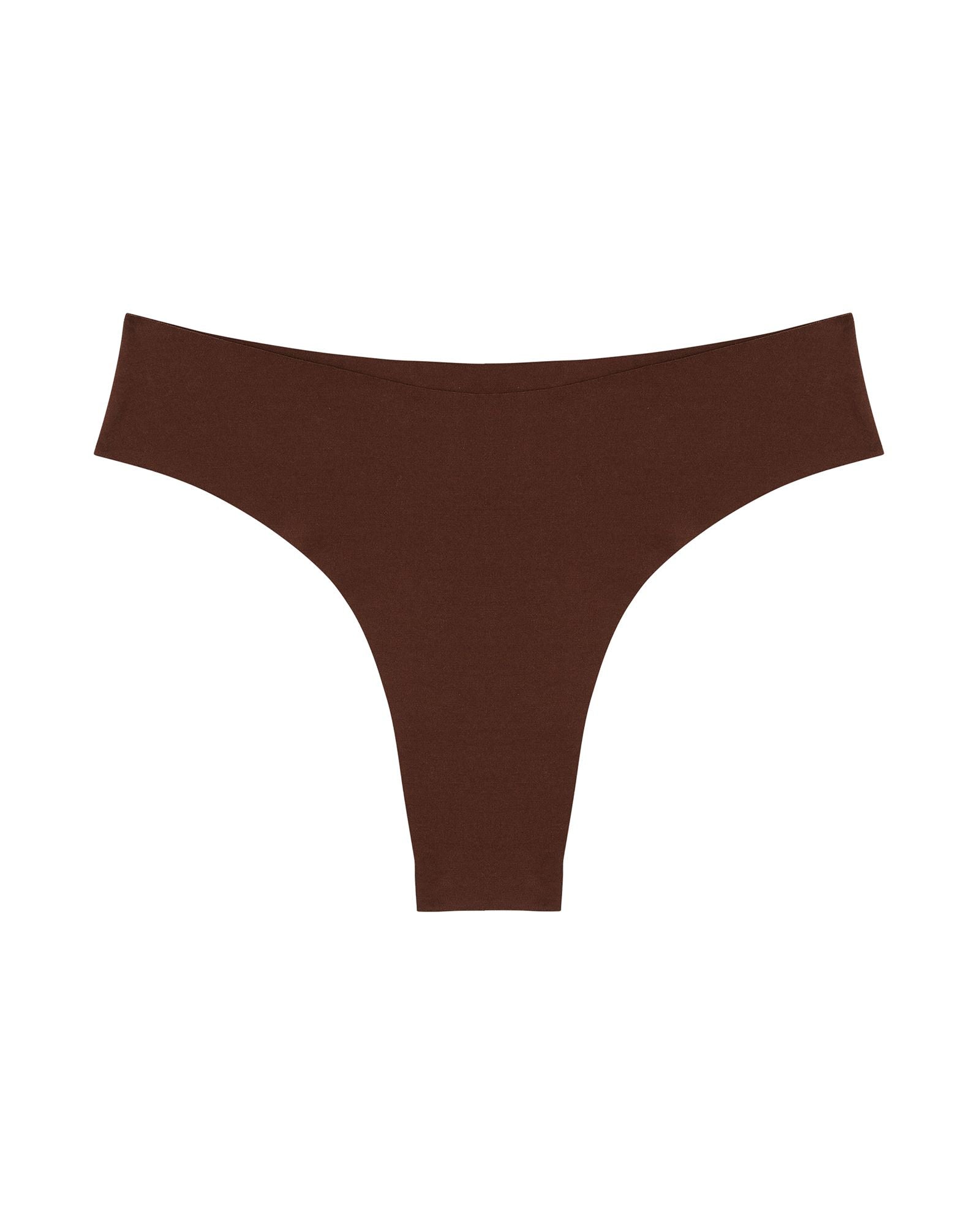 Panty Promise Organic Cotton Low Rise Thong in brown