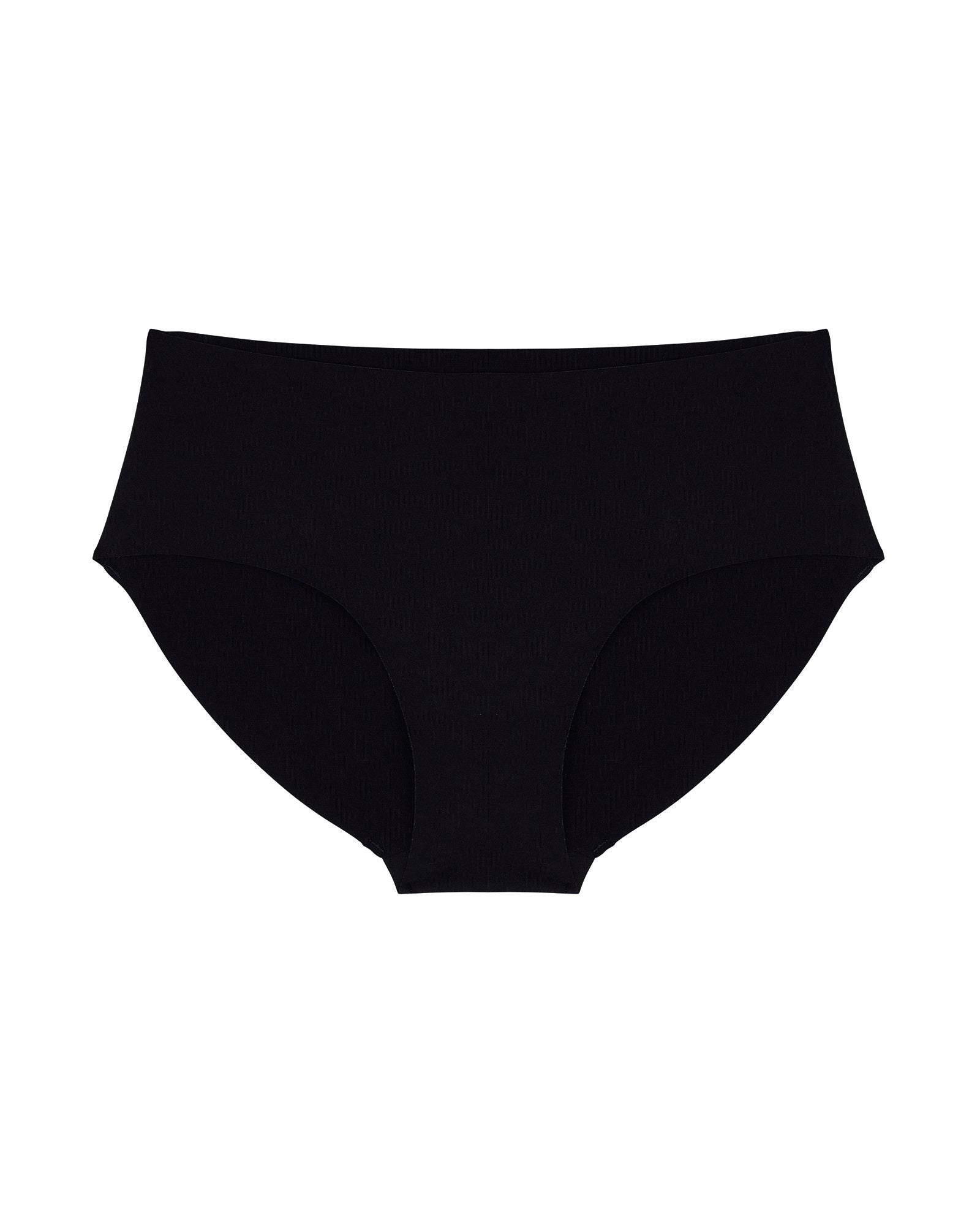 Panty Promise Organic Cotton Mid Rise Bikini in black