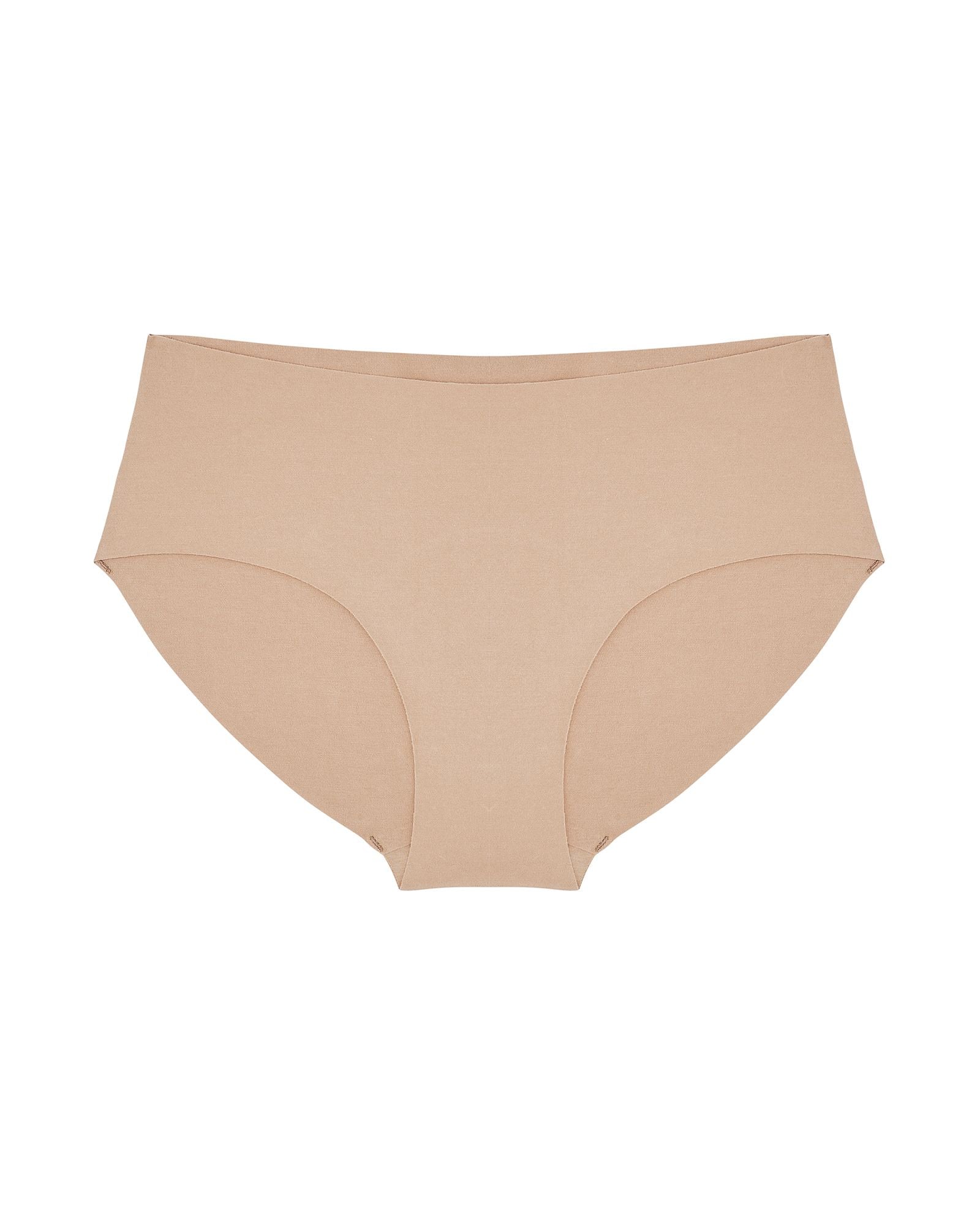 Panty Promise Organic Cotton Mid Rise Bikini in beige