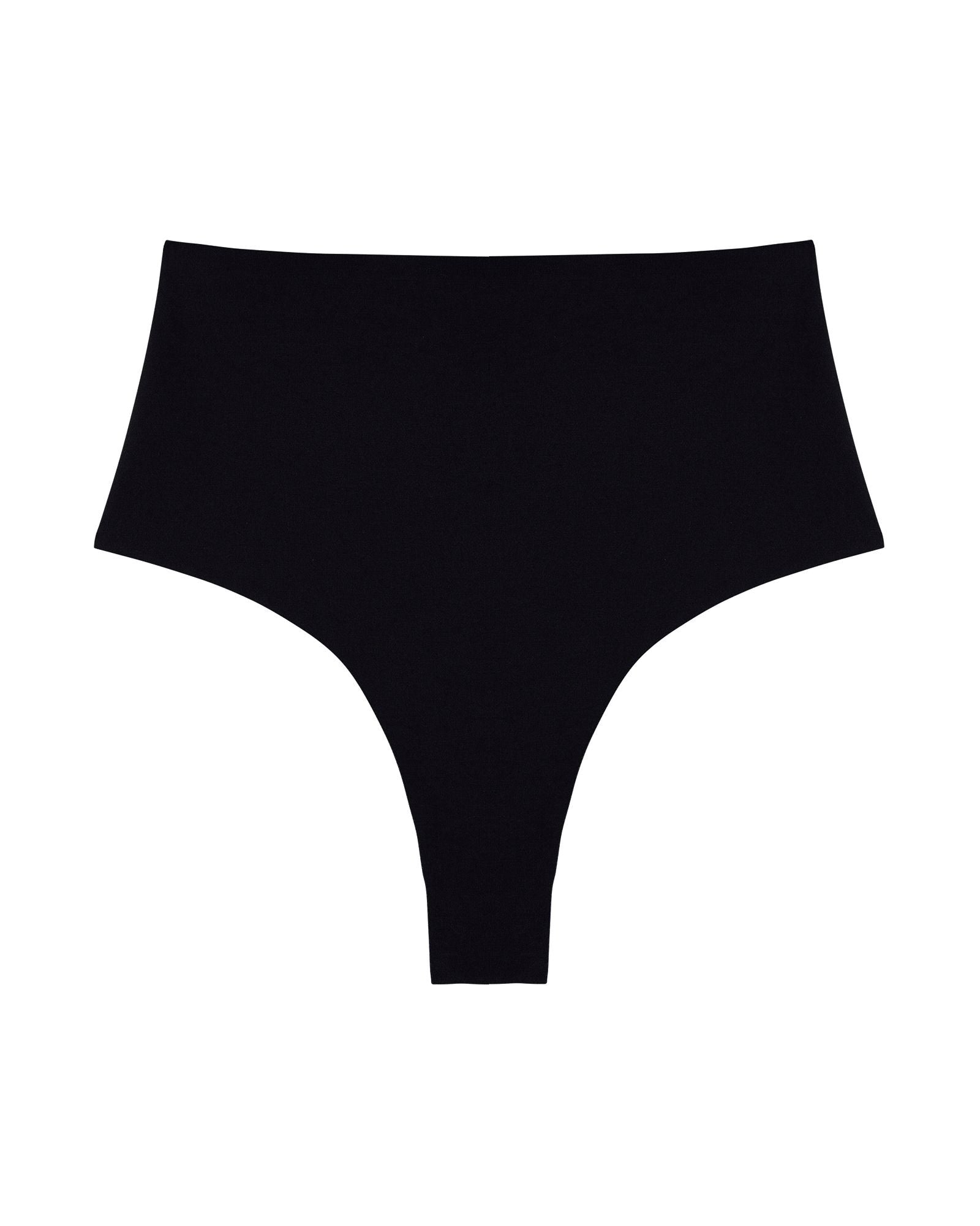 Panty Promise Organic Cotton High Rise Thong in black
