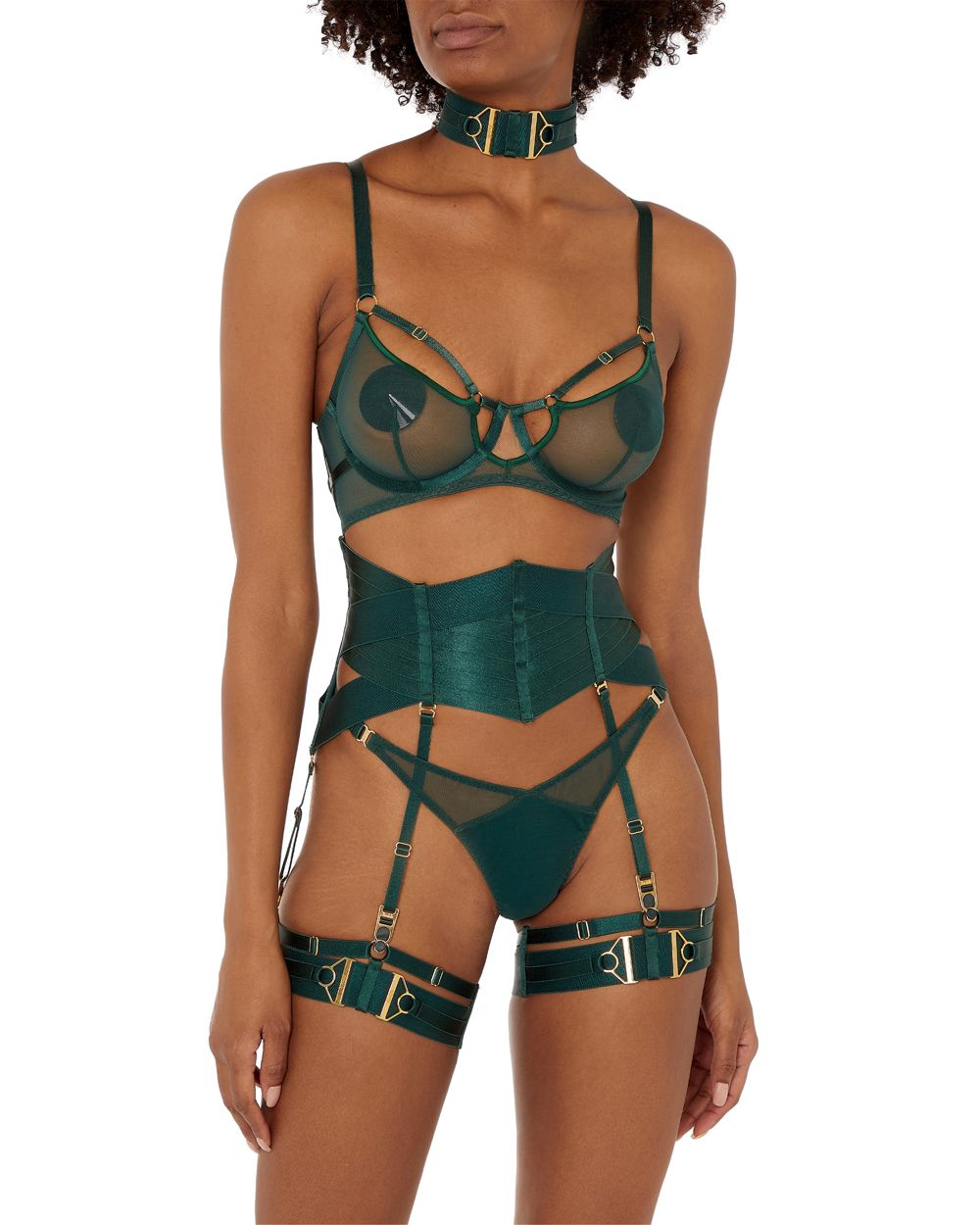 Bordelle Kora Balconette Wire Bra in green