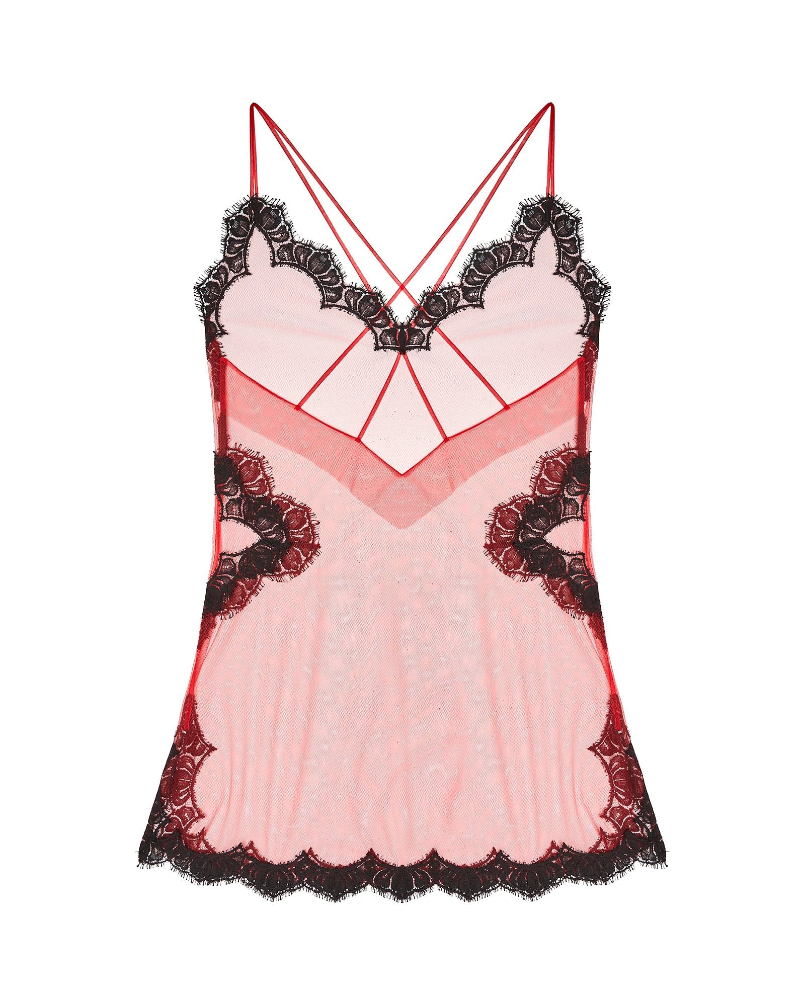 Ludique Lilitus Invisble Mini Slip Dress in red