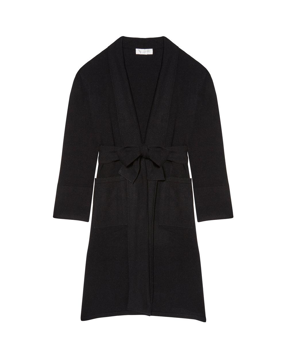 Arlotta Bell Sleeve Short Robe in black