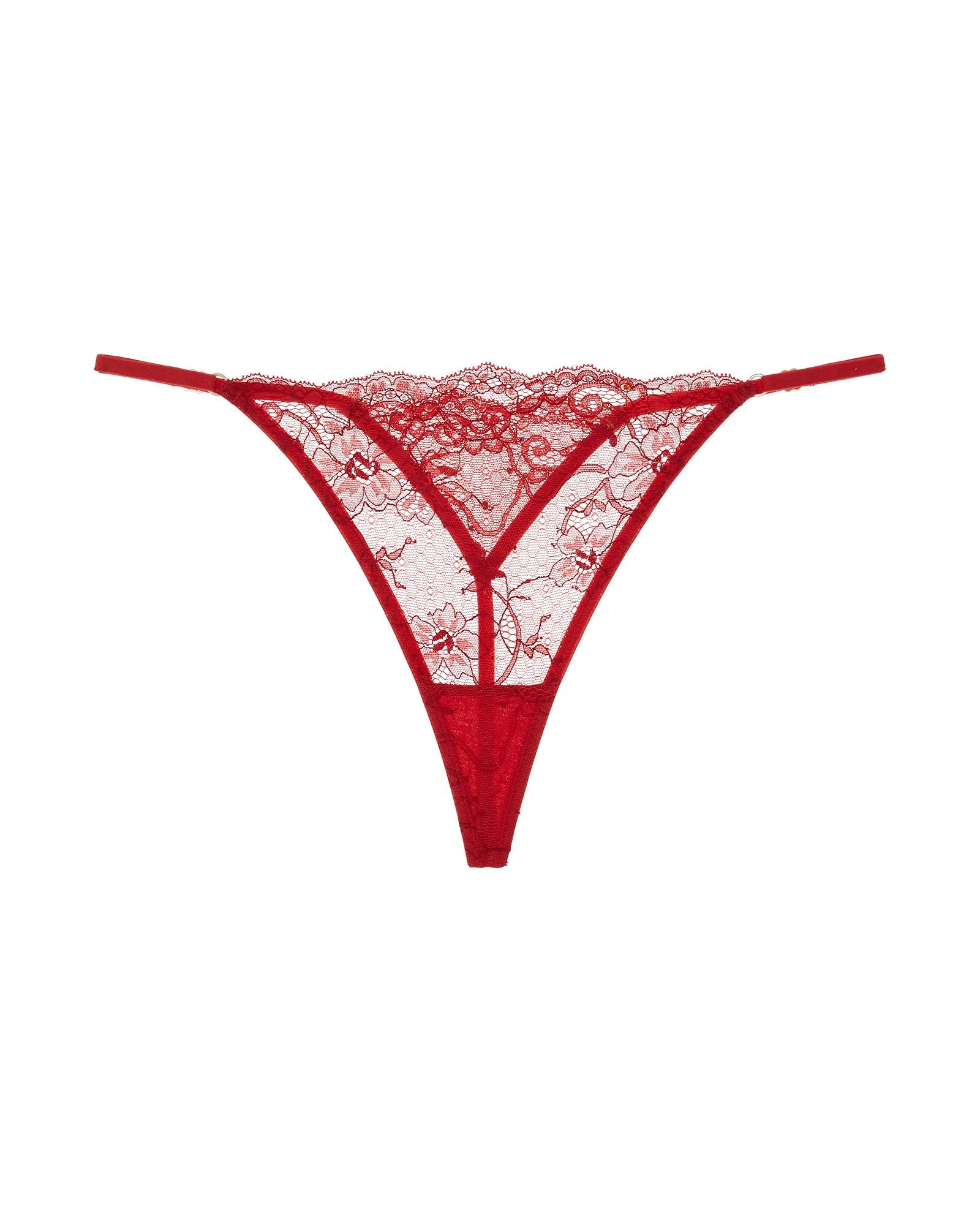 Samantha Chang All Lace Amour String Thong in red