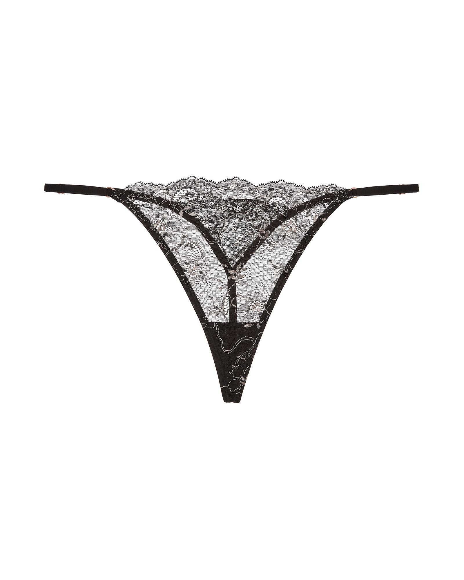 Samantha Chang All Lace Amour String Thong in gray