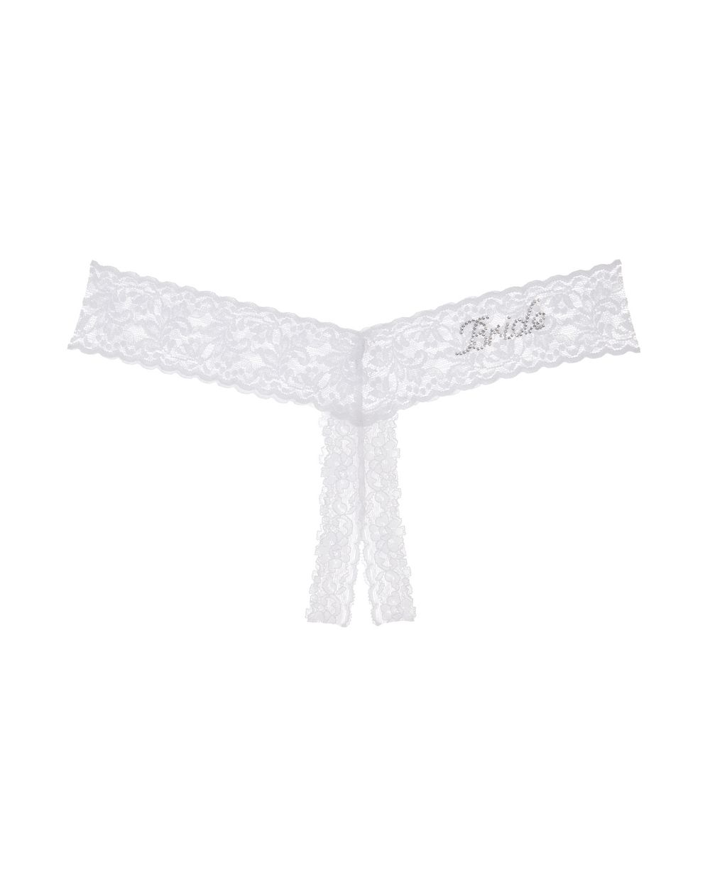 Hanky Panky "Bride" Open Gusset Thong in white