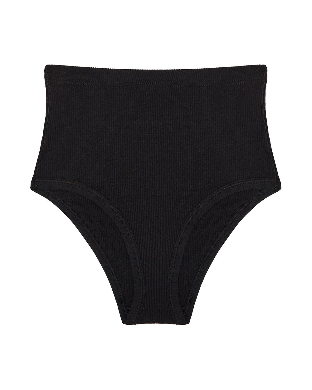 Collezione Privata Bellaggio Fine Rib High Waist Panty in black