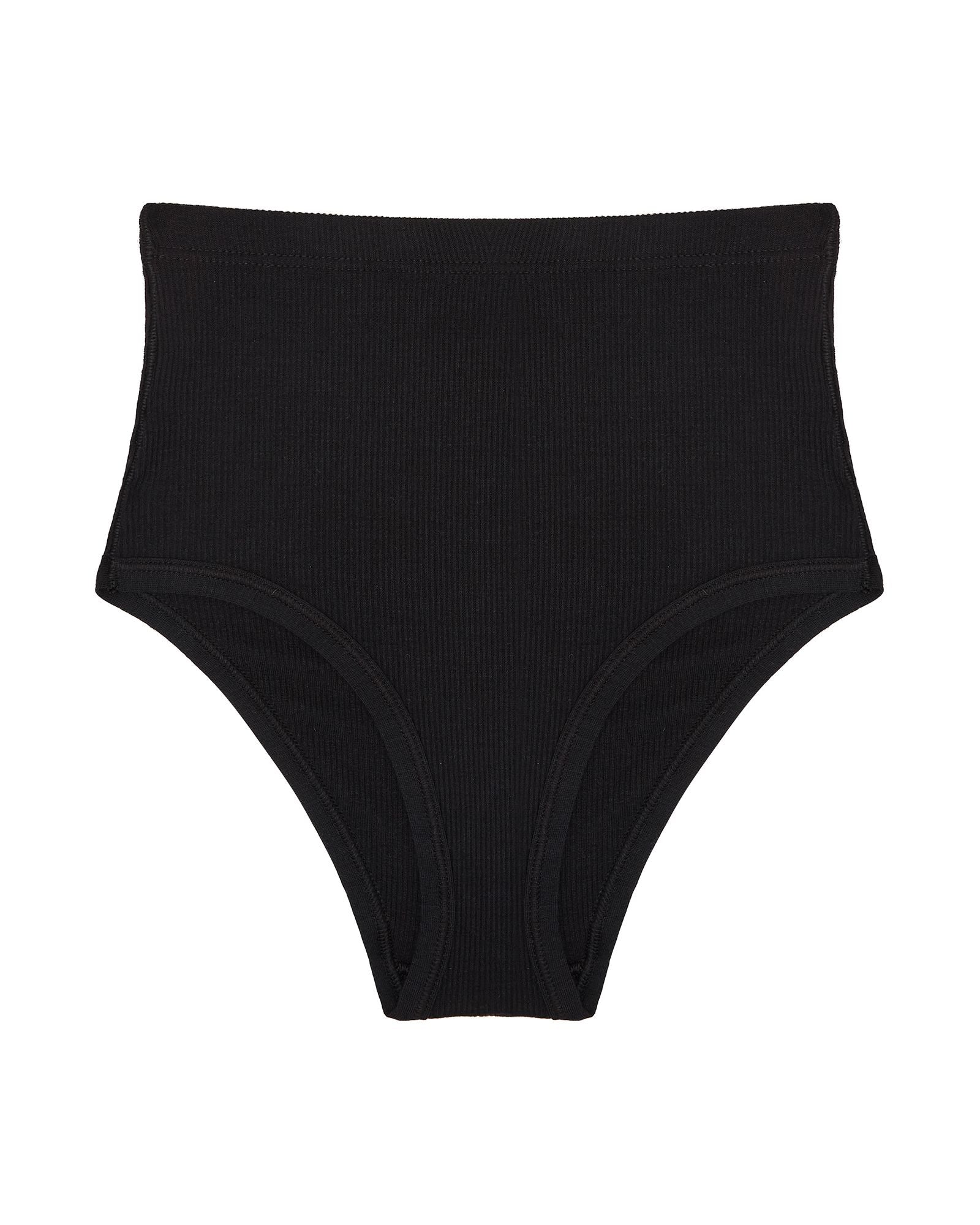 Collezione Privata Bellaggio Fine Rib High Waist Panty in black