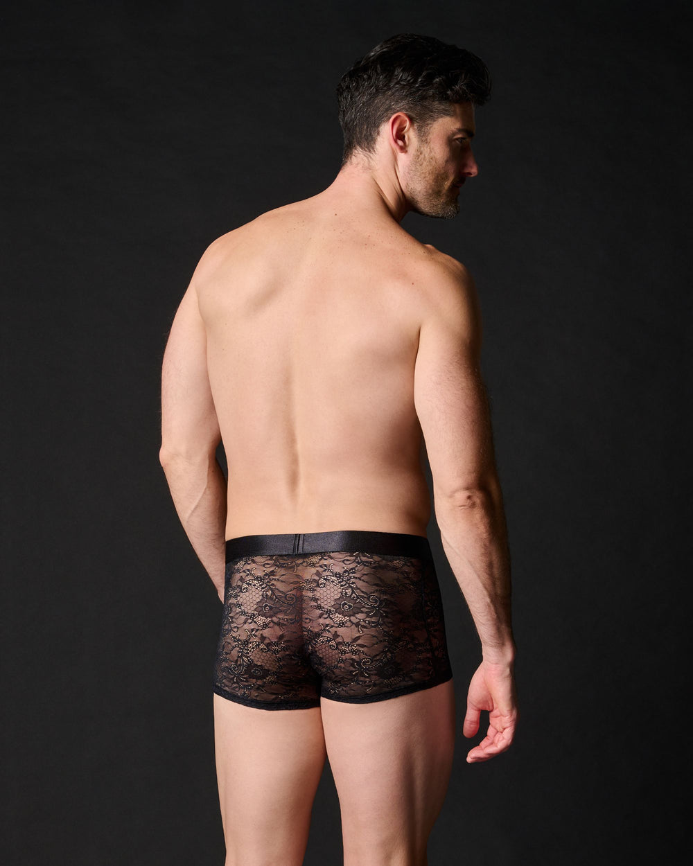 Sapna Mens Boxer Brief in black - back view | Journelle